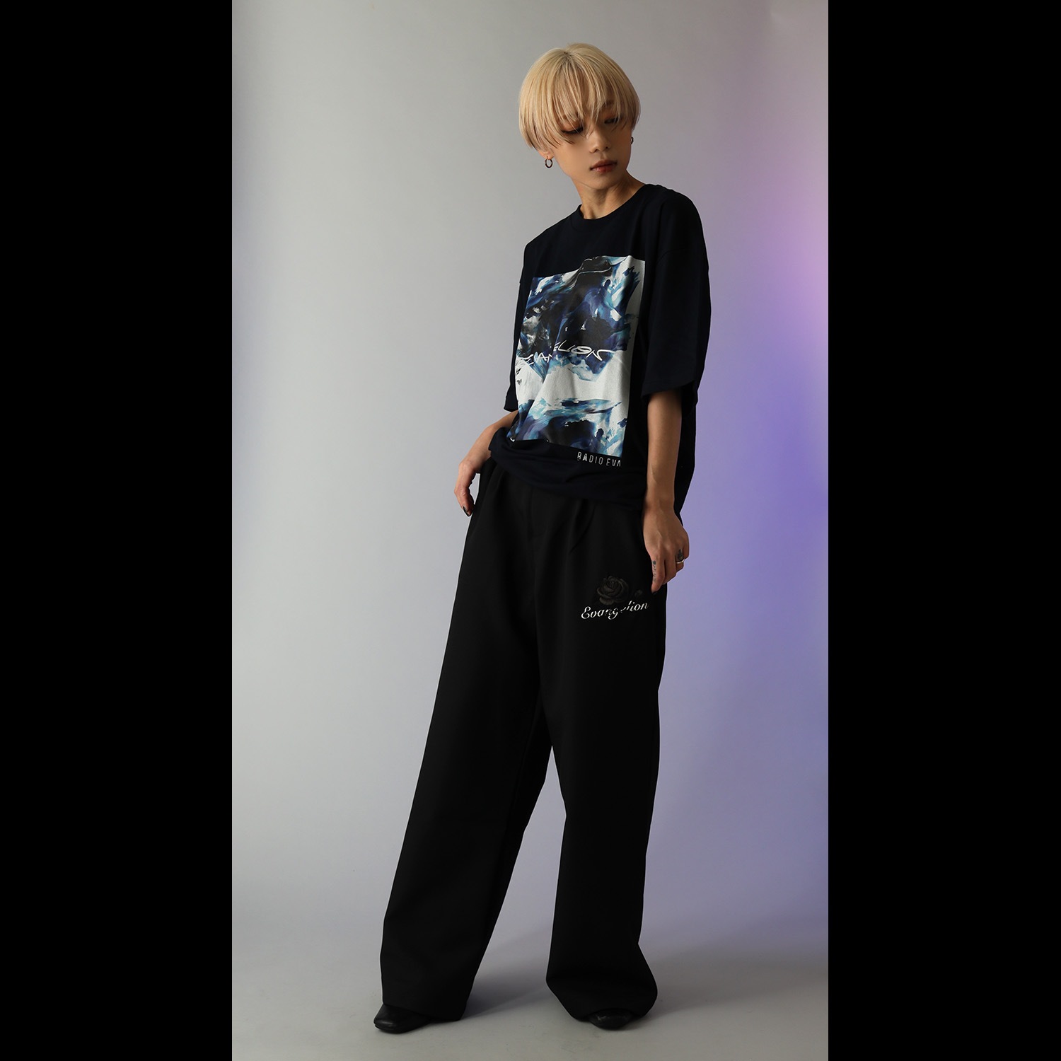 EVANGELION Painting T-Shirt by Cigarette-burns（NAVY(Mark.06)）