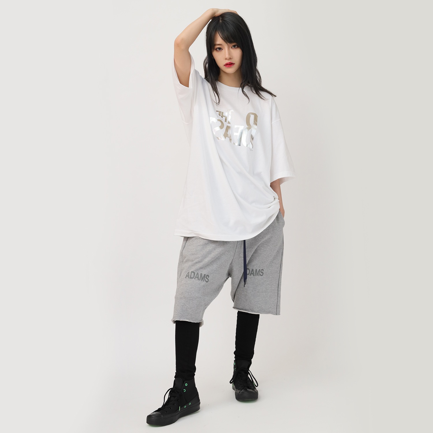 THE BEAST BIG T-Shirt (WHITE×SILVER)