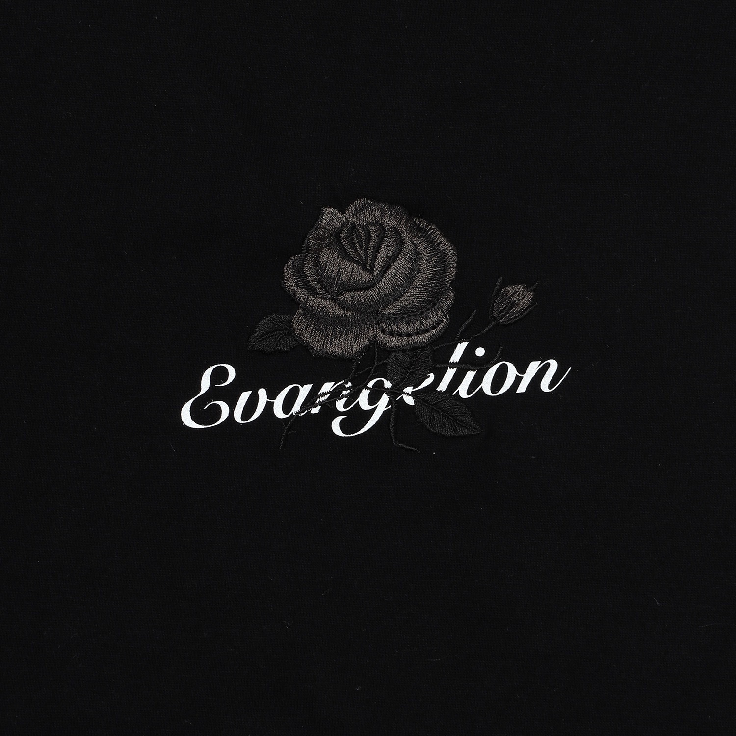 EVA-01 Flower Embroidery T-Shirt BLACK EDITION (BLACK)