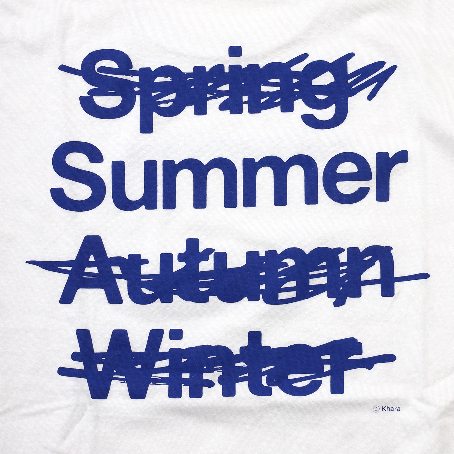 NEW ONLY SUMMER T-Shirt (WHITE×BLUE)