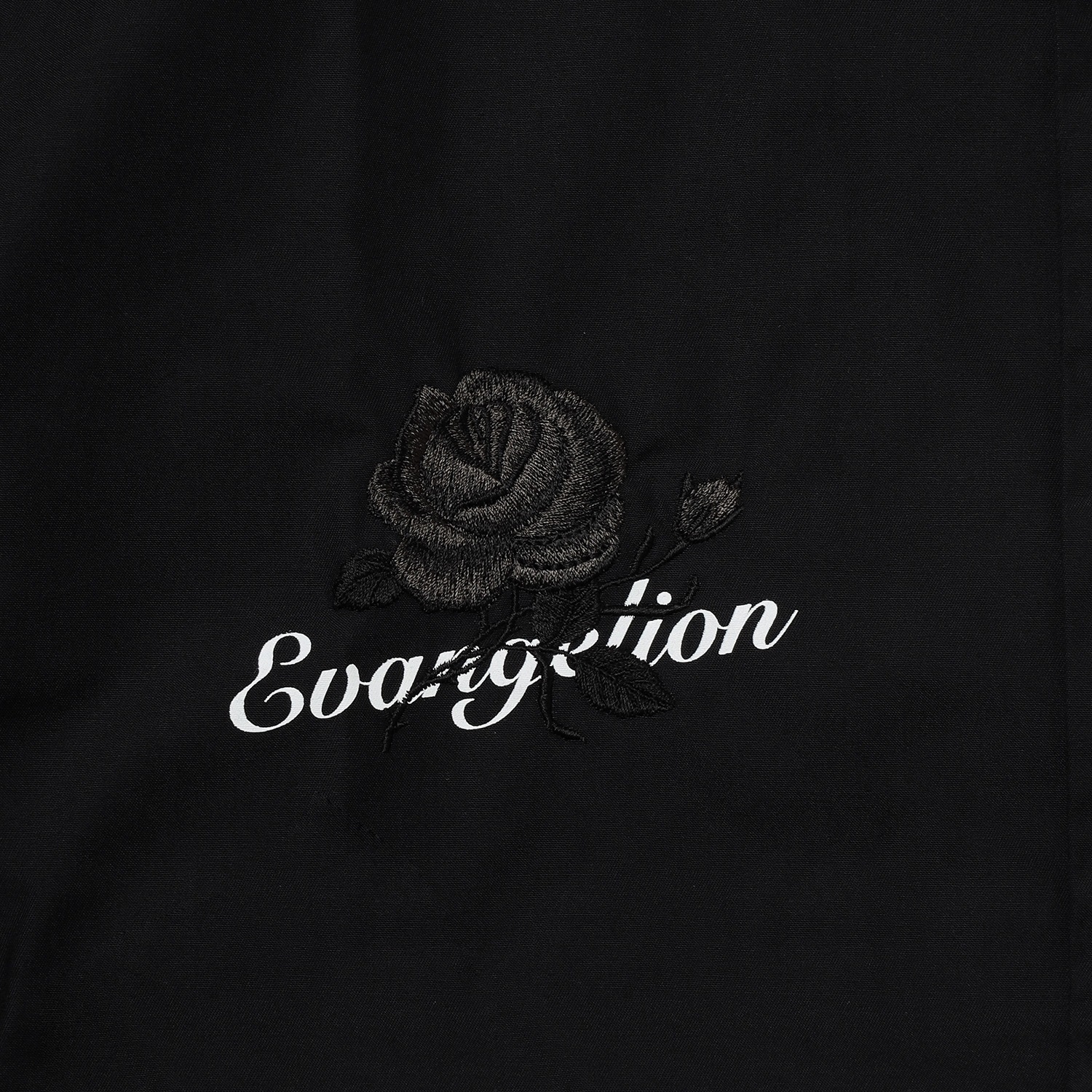 EVA-01 Flower Embroidery SHORT SLEEVE SHIRT BLACK EDITION (BLACK)