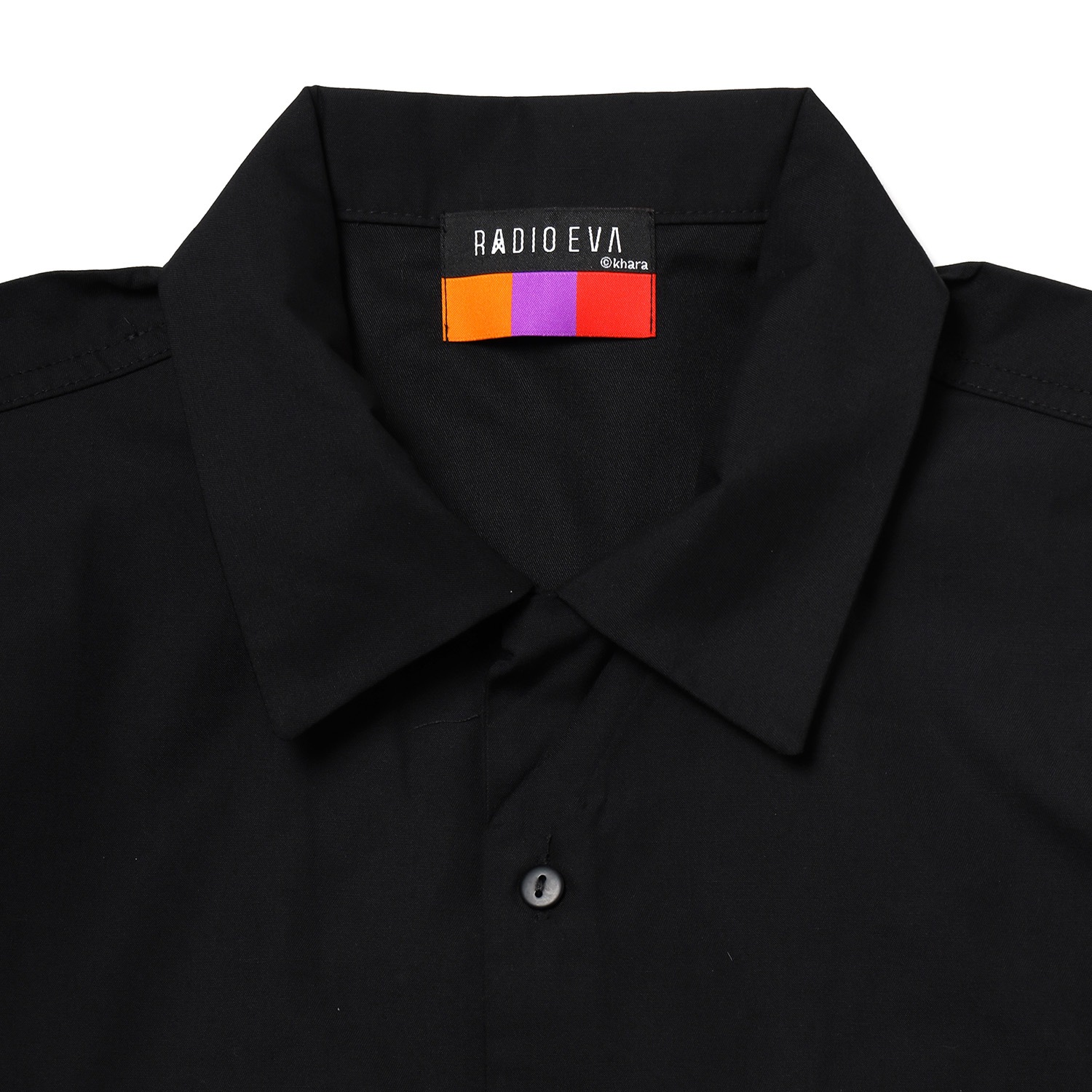 EVA-01 Flower Embroidery SHORT SLEEVE SHIRT BLACK EDITION (BLACK)