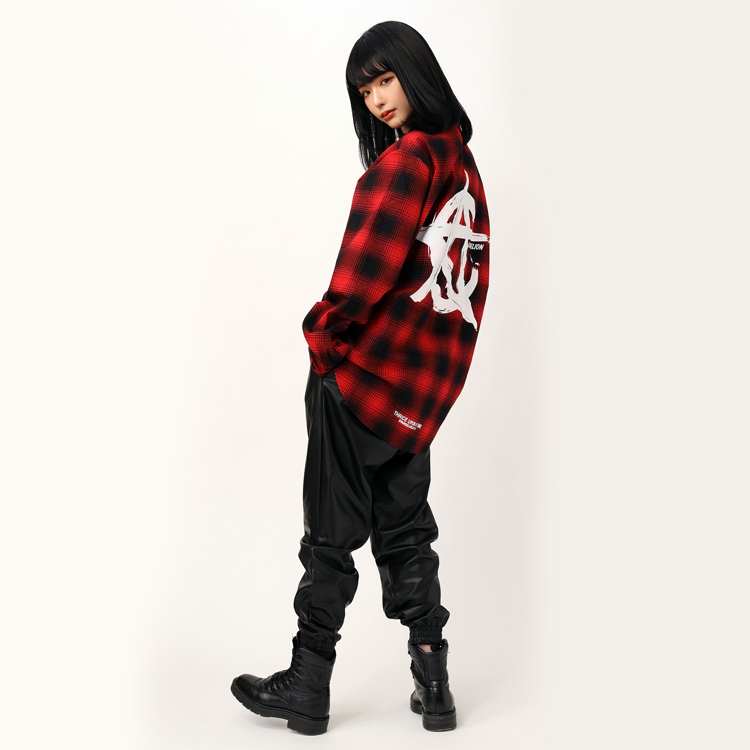 CIRCLE EVA FLANNEL CHECK SHIRTS (RED)