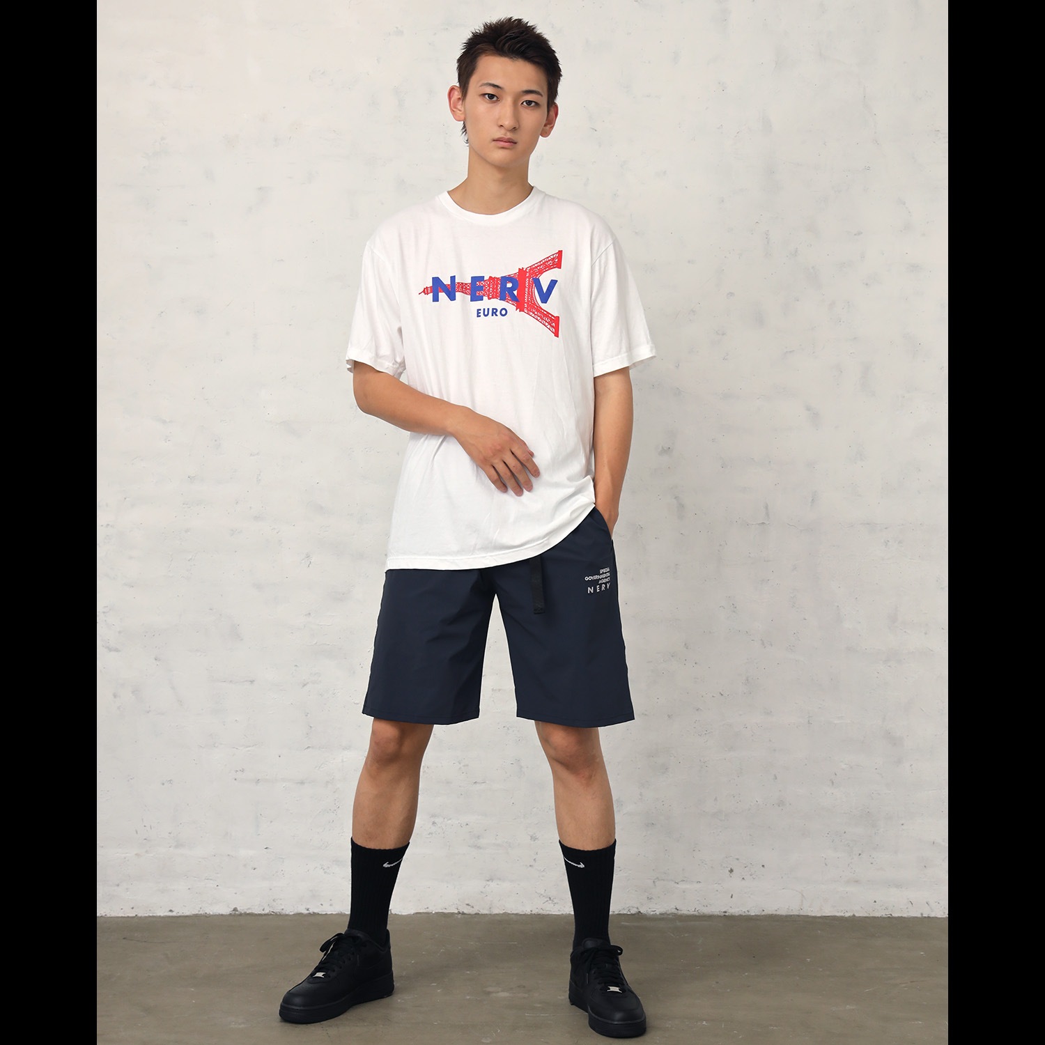 NERV Embroidery Cordura Easy Shorts (NAVY)