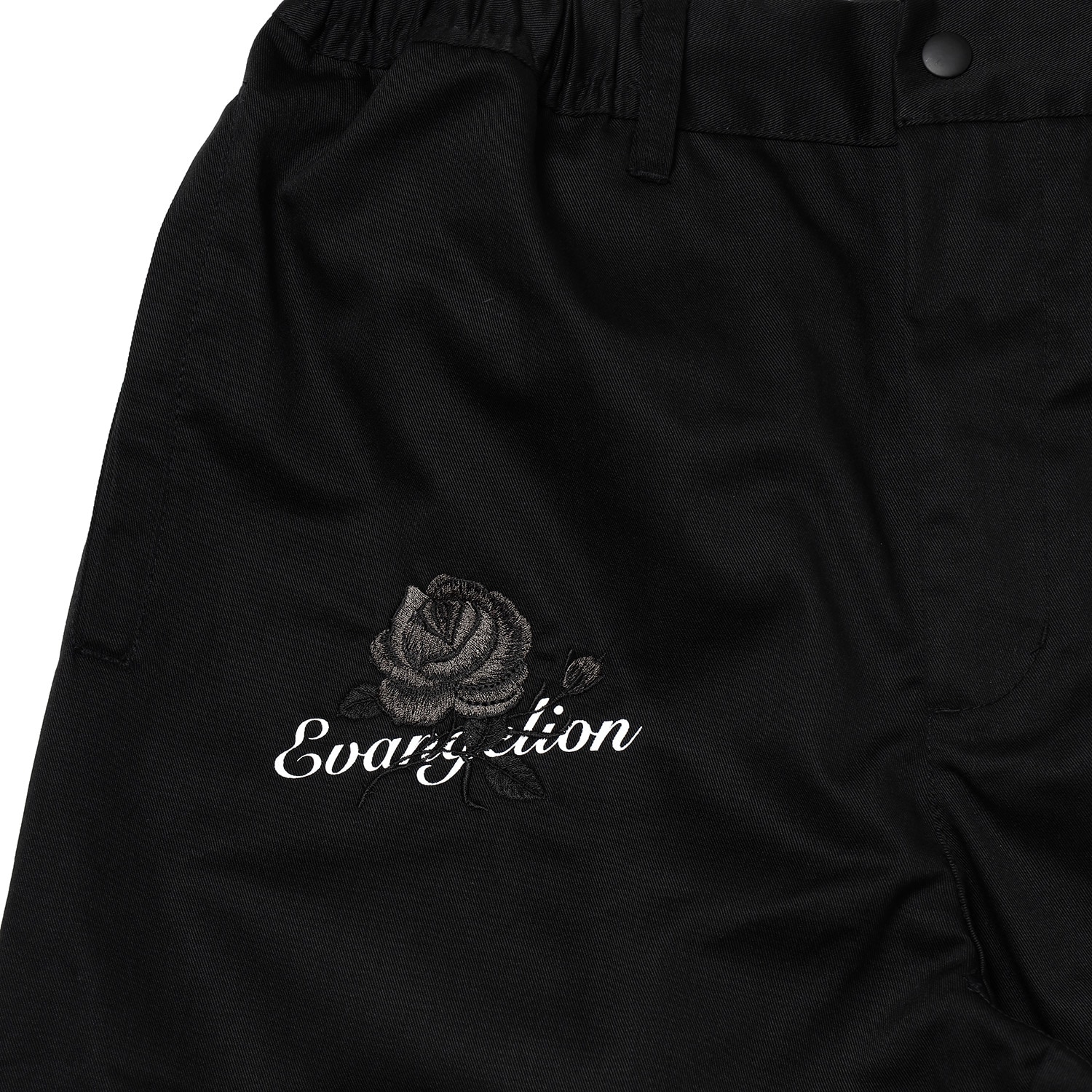EVA-01 Flower Embroidery PANTS BLACK EDITION (BLACK)