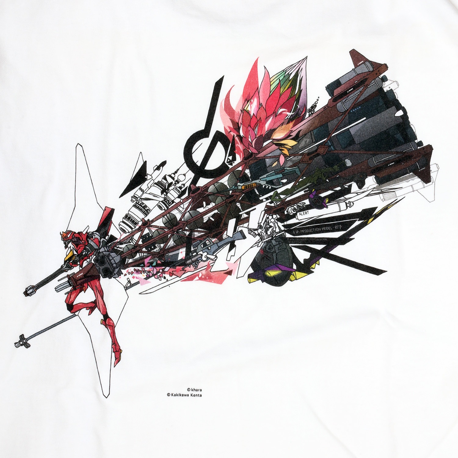 Abstract EVANGELION T-Shirt β（KENTA KAKIKAWA）（WHITE（改2号機β））