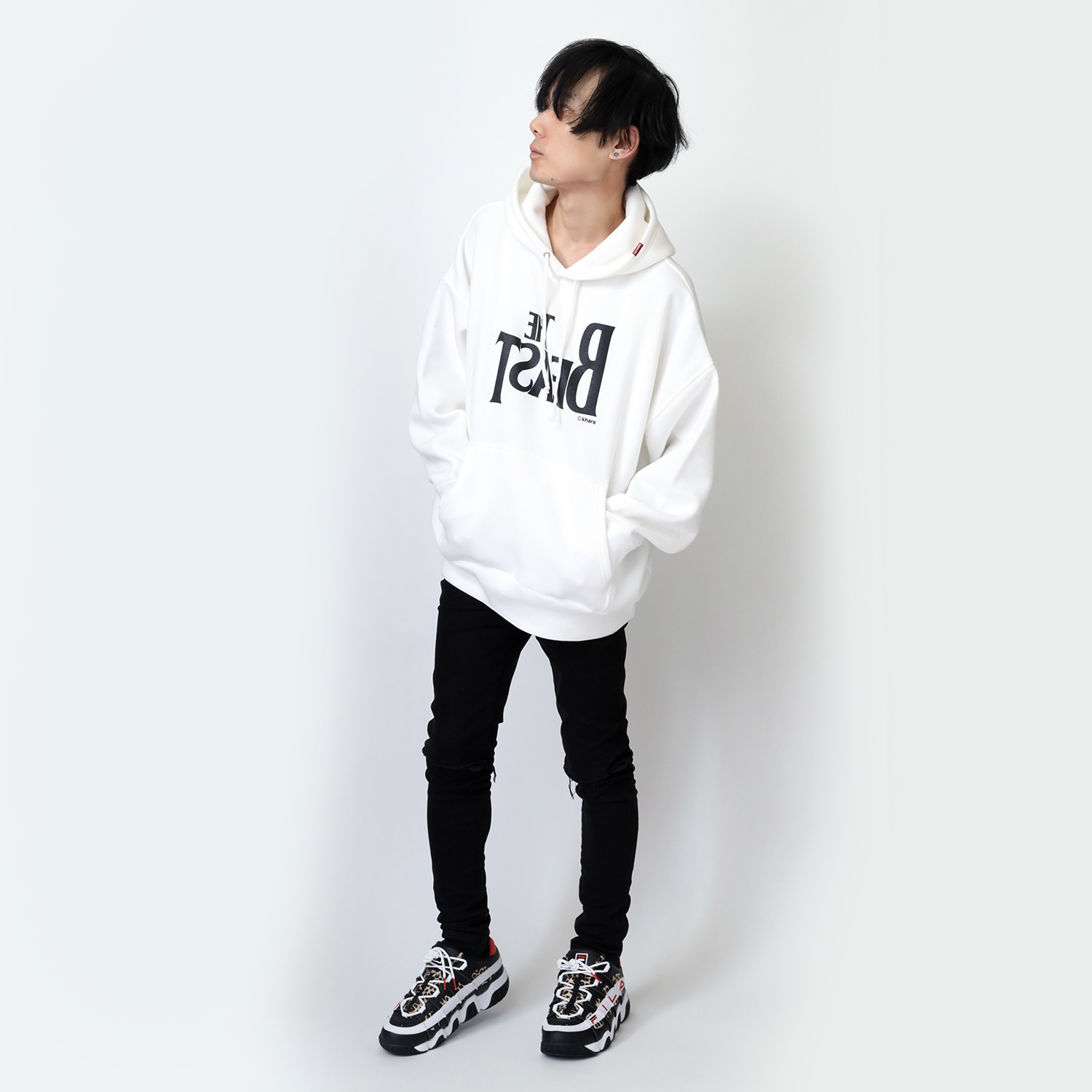 radio eva モンストコラボ　アスカラングレー　beastパーカーフーディ RADIO EVA A127 THE BEAST BIG Parka β/SMOKY GREEN(M SMOKY GREEN