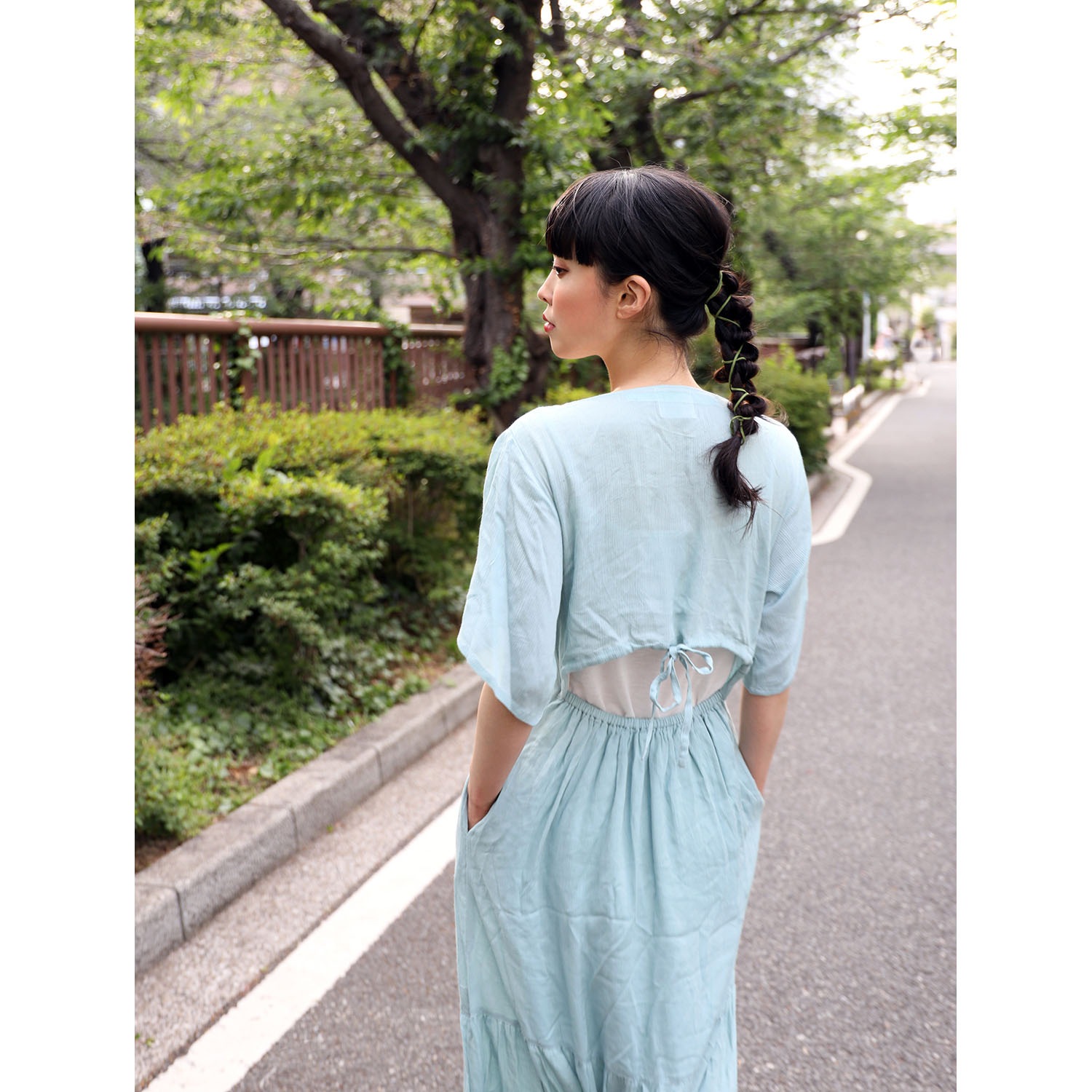 EVANGELION Cotton Crepe Dress (BLUE)