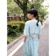 EVANGELION Cotton Crepe Dress (BLUE)