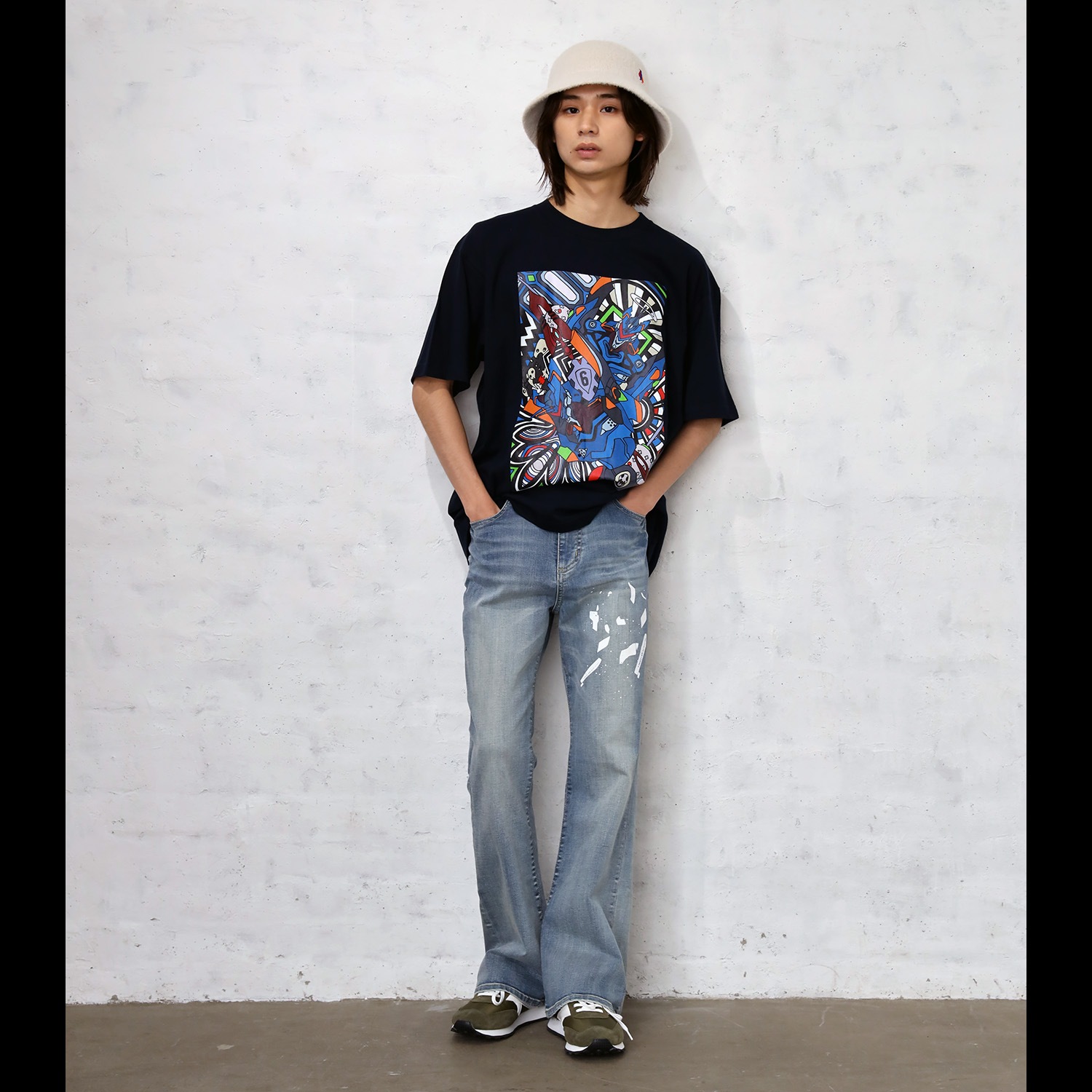 EVA Abstract Art T-Shirt β（NAVY(Mark.06)）