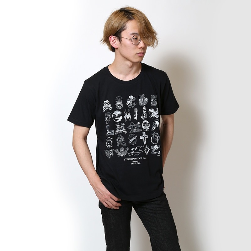 TYPOGRAPHY OF EVA index T-Shirt β（BLACK×WHITE）