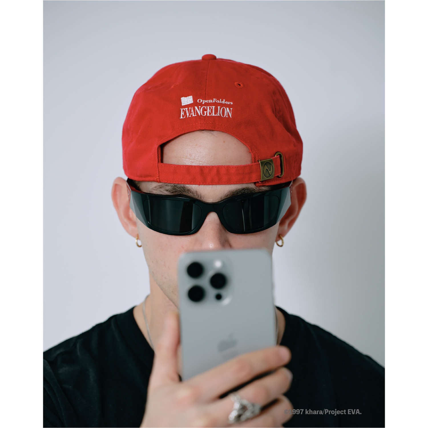 RADIO EVA×IKUMI EMBROIDERY CAP by OpenFolders（RED）