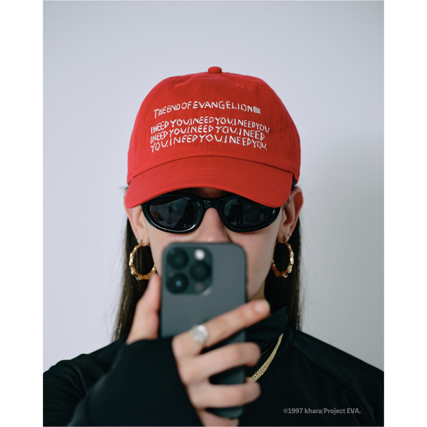 RADIO EVA×IKUMI EMBROIDERY CAP by OpenFolders（RED）