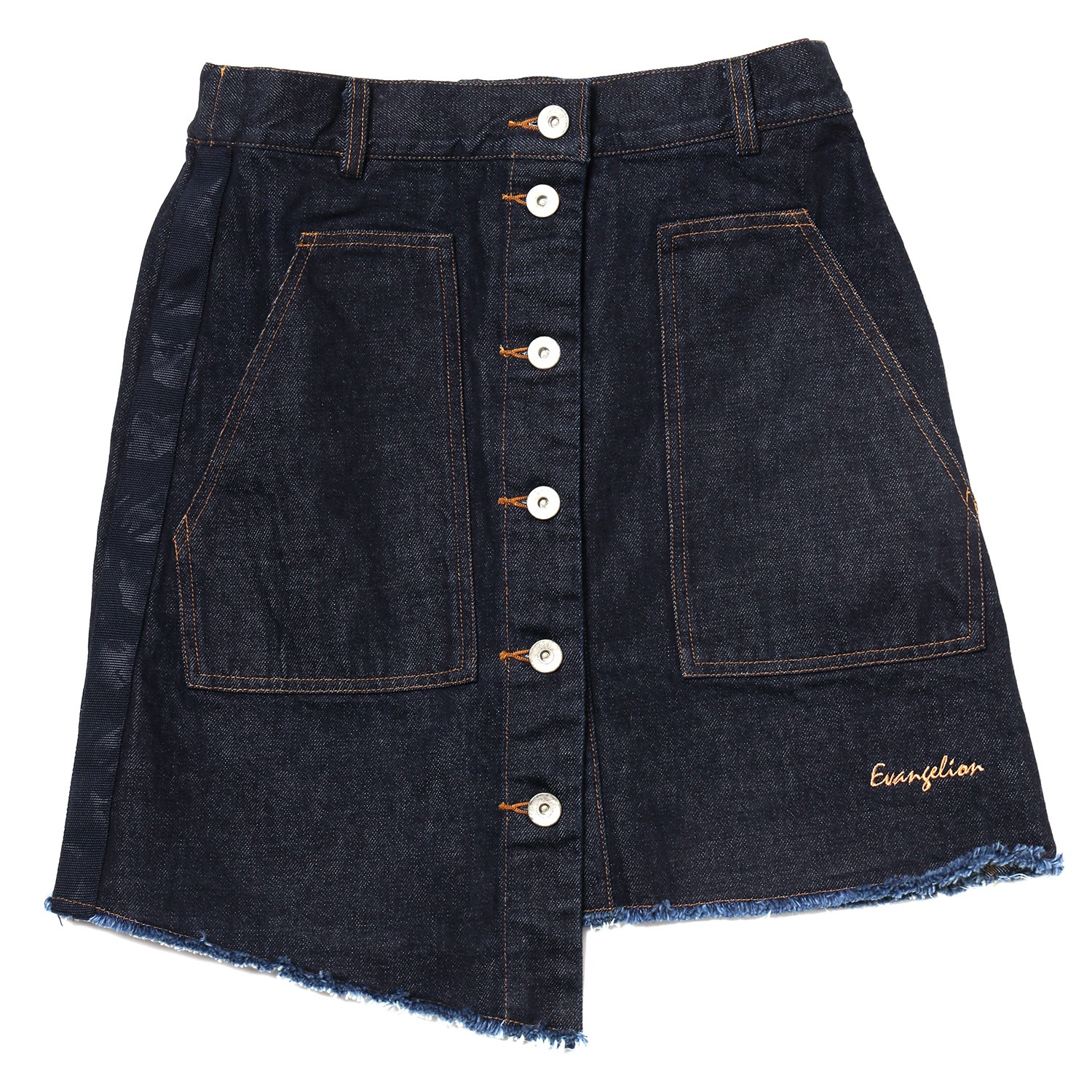 Button Fly Denim Skirt (INDIGO)