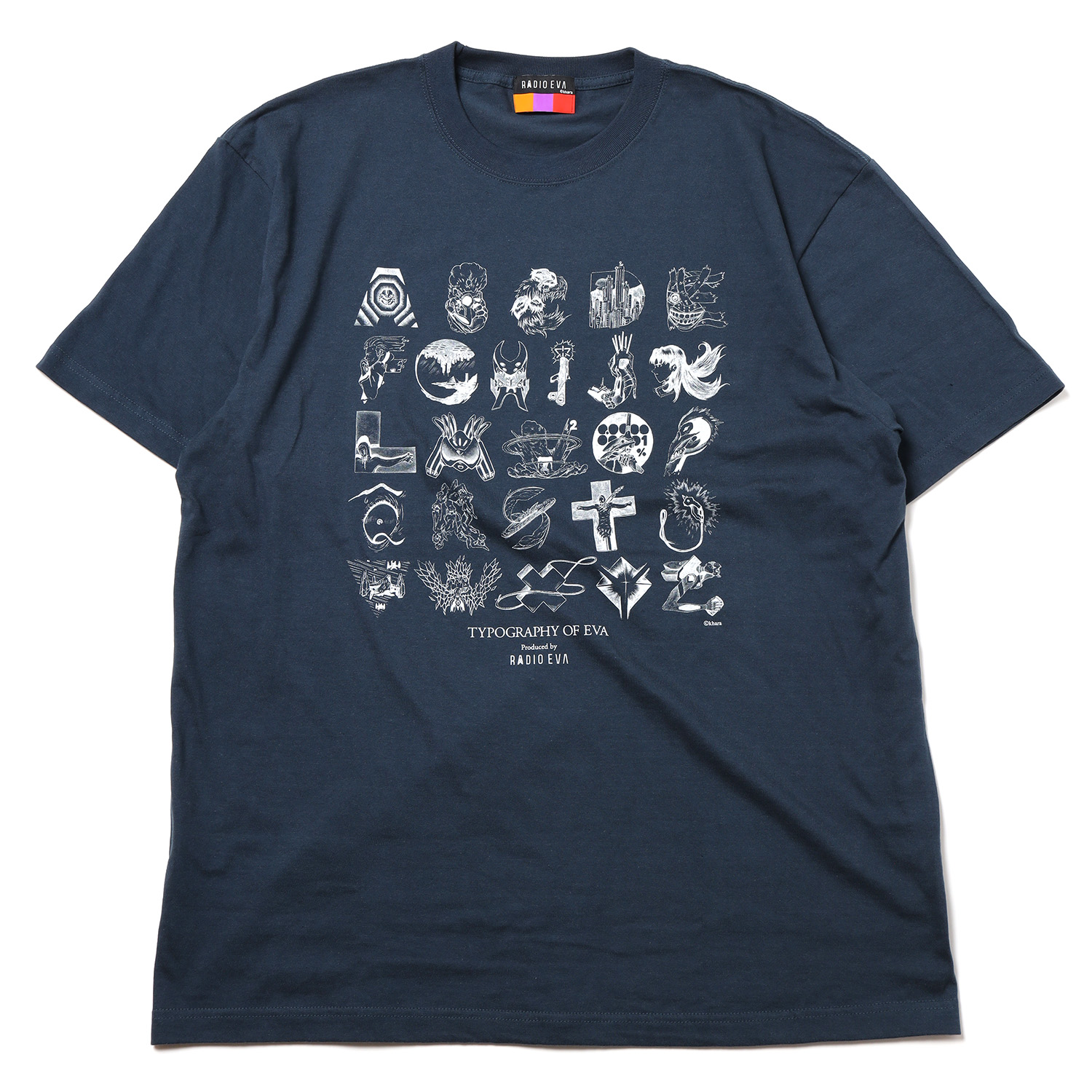 TYPOGRAPHY OF EVA index T-Shirt β（SLATE×WHITE）