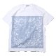 EVA-01 PAISLEYS BANDANNA T-Shirt (WHITE×BLUE)