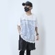 EVA-01 PAISLEYS BANDANNA T-Shirt (WHITE×BLUE)