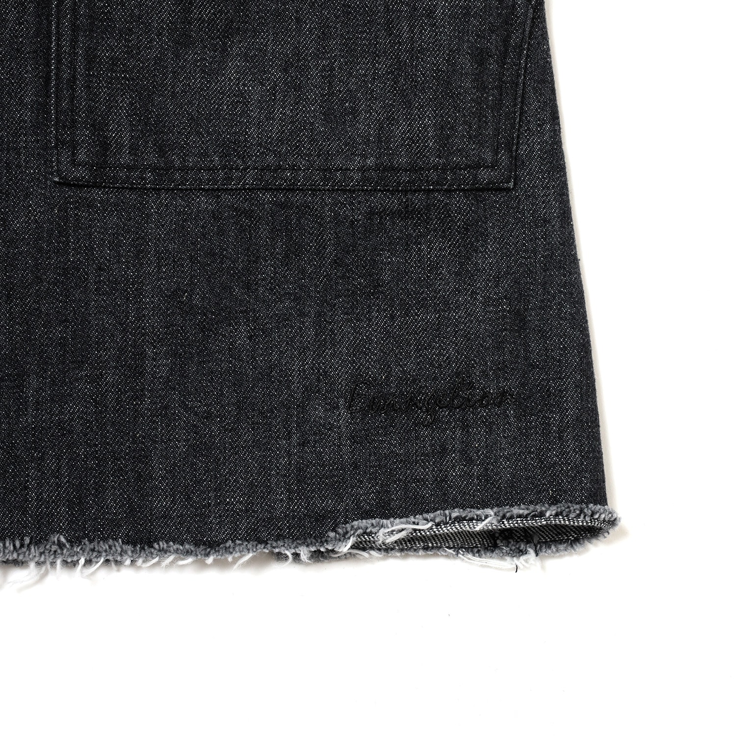 Button Fly Denim Skirt (BLACK)