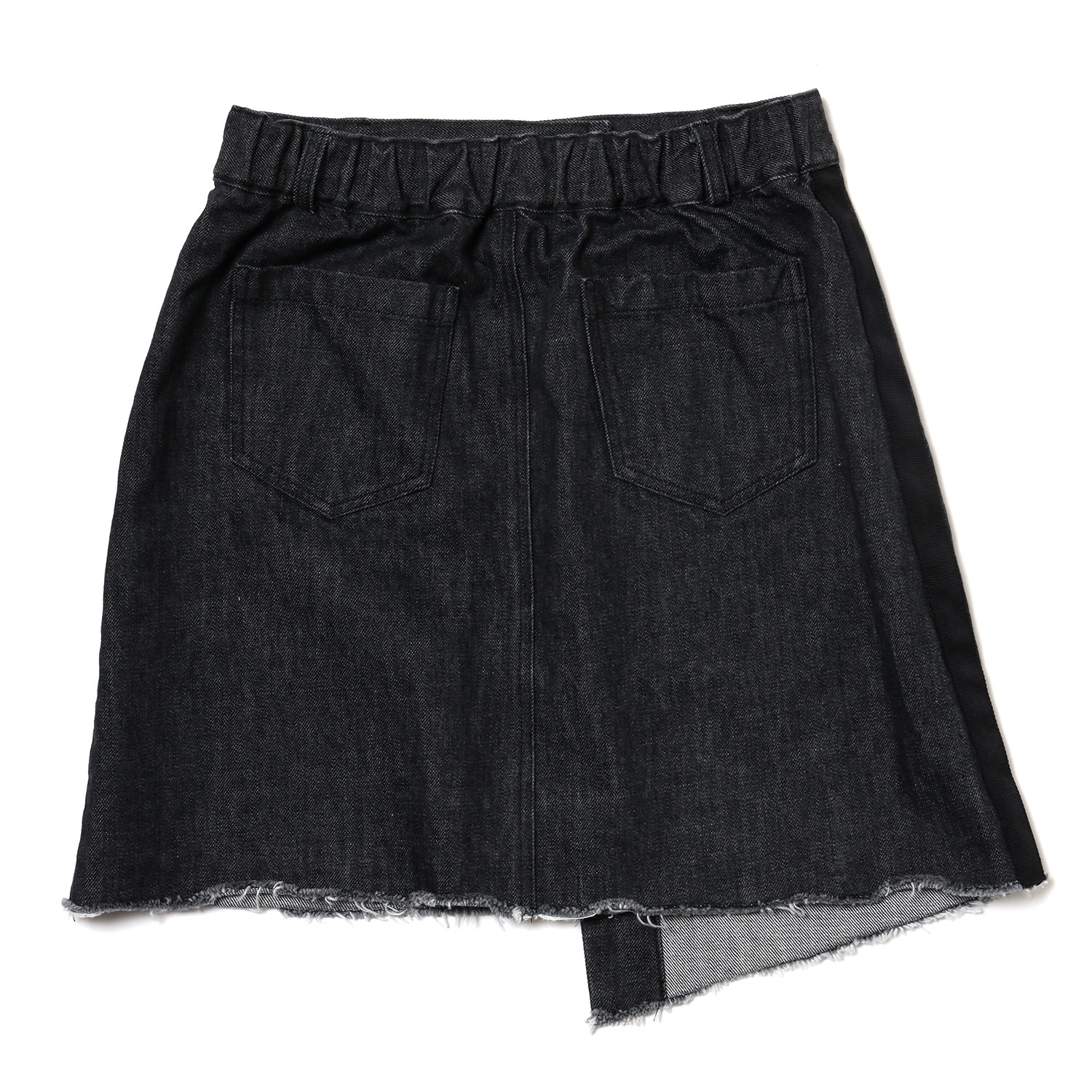 Button Fly Denim Skirt (BLACK)