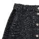 Button Fly Denim Skirt (BLACK)