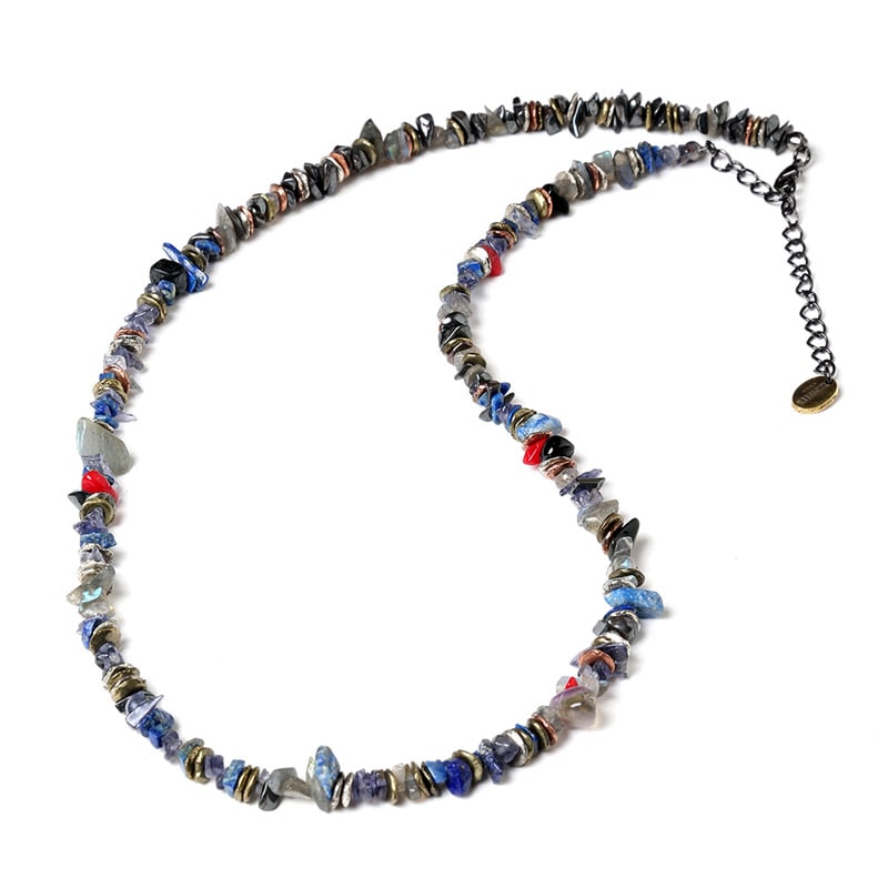 Pebble ＆ Metal Chip's Beads Cord (VIVIFY) (ネイビー（渚カヲル）)