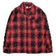 Longinus OPEN NECKED OMBRE CHECKED SHIRTS (RED)