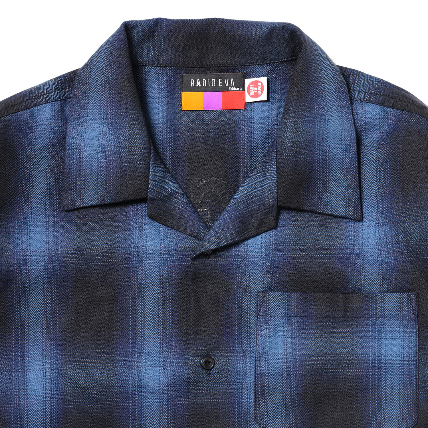 Longinus OPEN NECKED OMBRE CHECKED SHIRTS (BLUE)