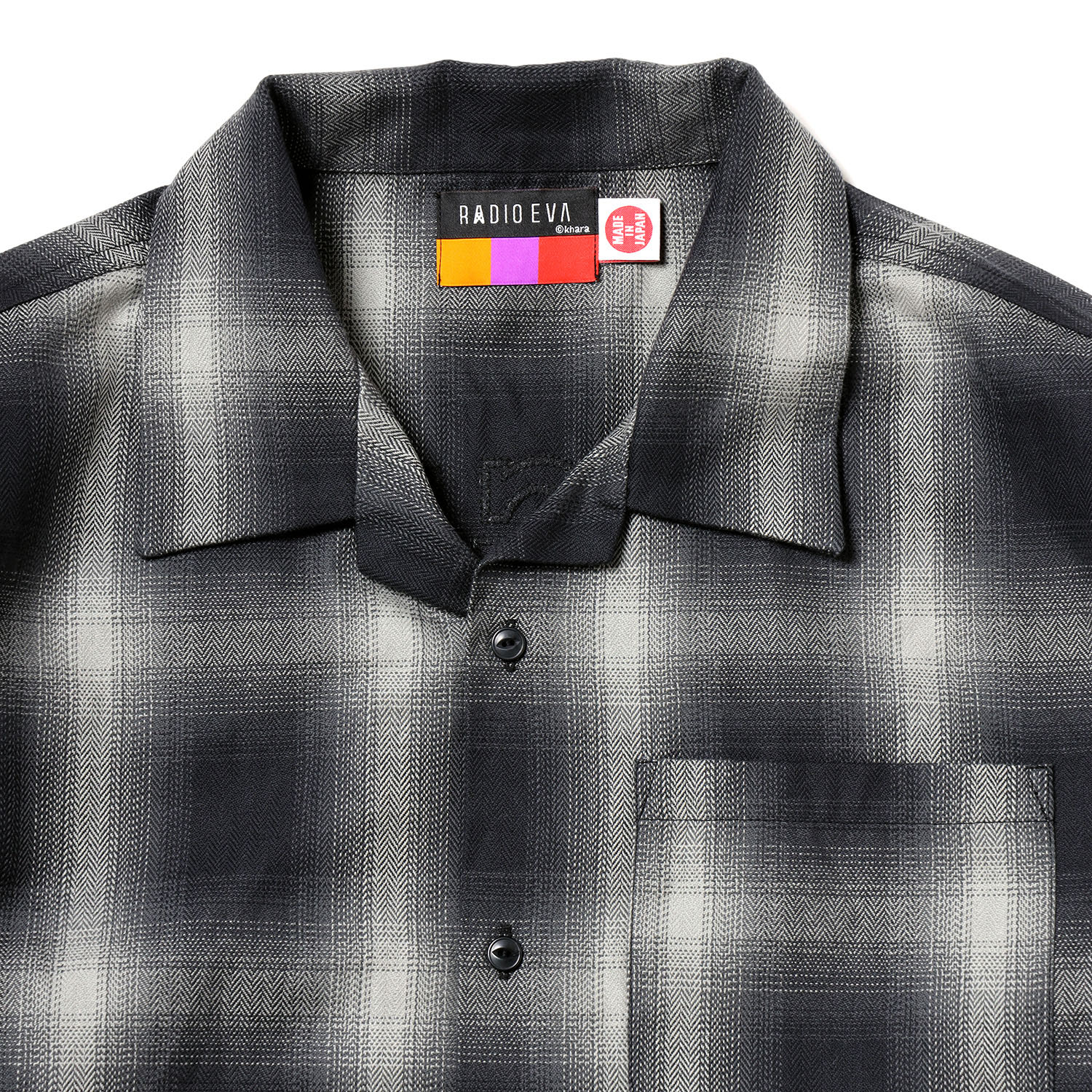 Longinus OPEN NECKED OMBRE CHECKED SHIRTS (WHITE)