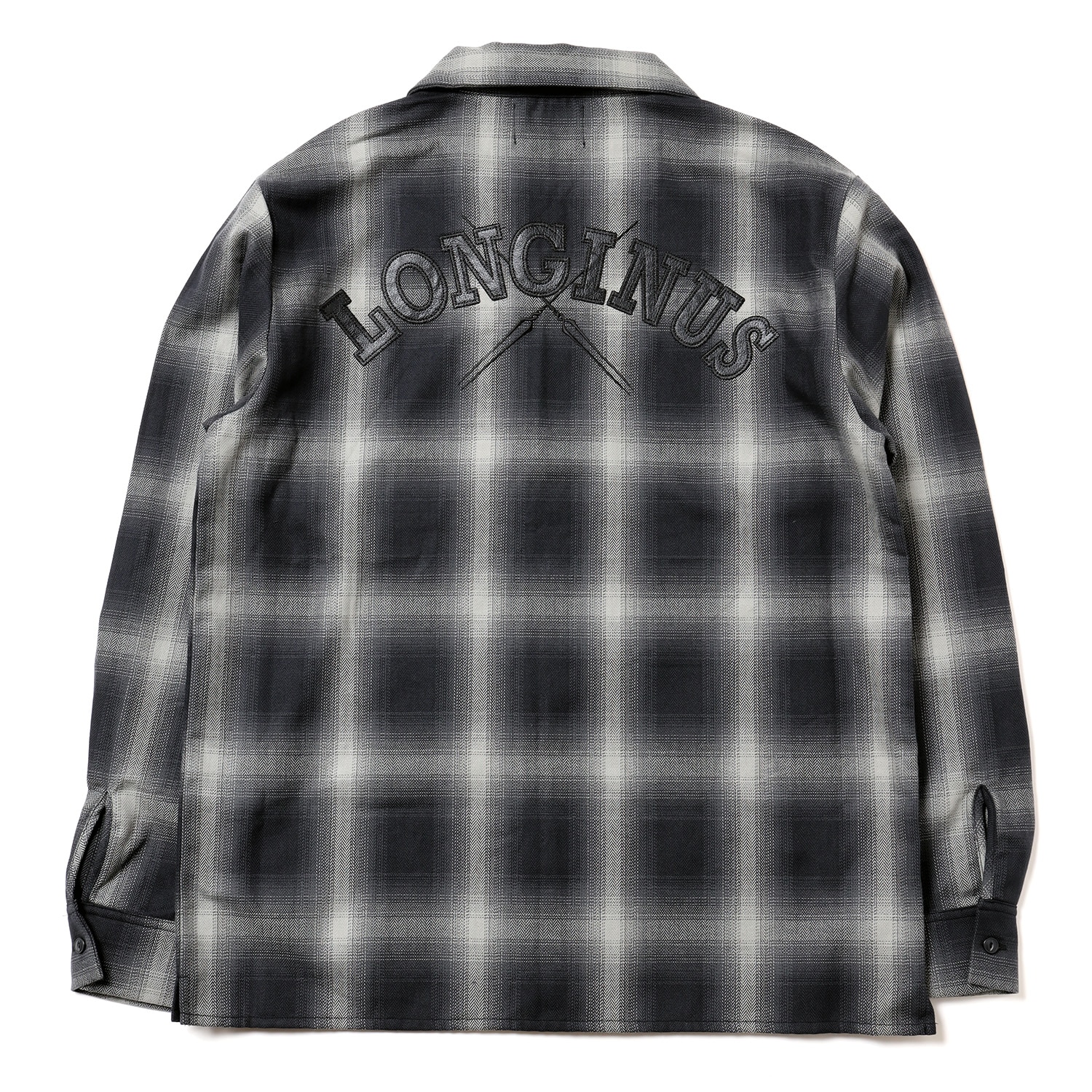 Longinus OPEN NECKED OMBRE CHECKED SHIRTS (WHITE)