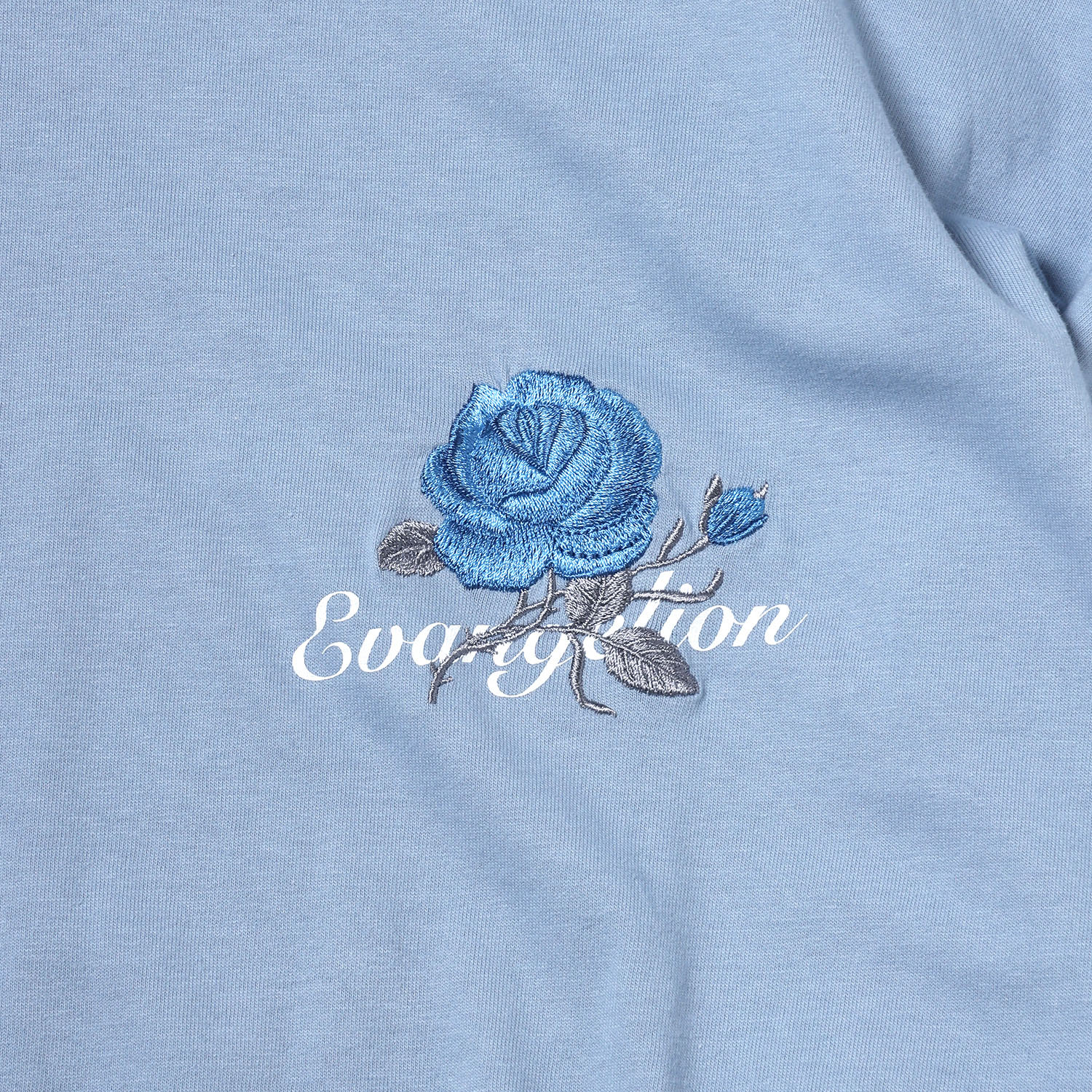 EVANGELION Flower Embroidery Cutsew (BLUE(REI))