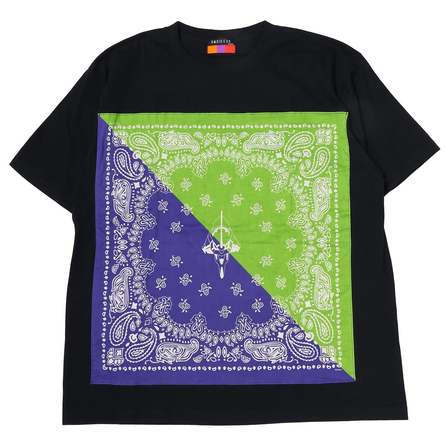 EVA-01 PAISLEYS 2TONE BANDANNA T-Shirt (BLACK)