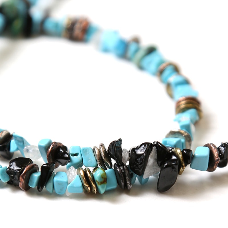 Pebble ＆ Metal Chip's Beads Cord (VIVIFY) (ターコイズブルー（アヤナミレイ(仮称)）)