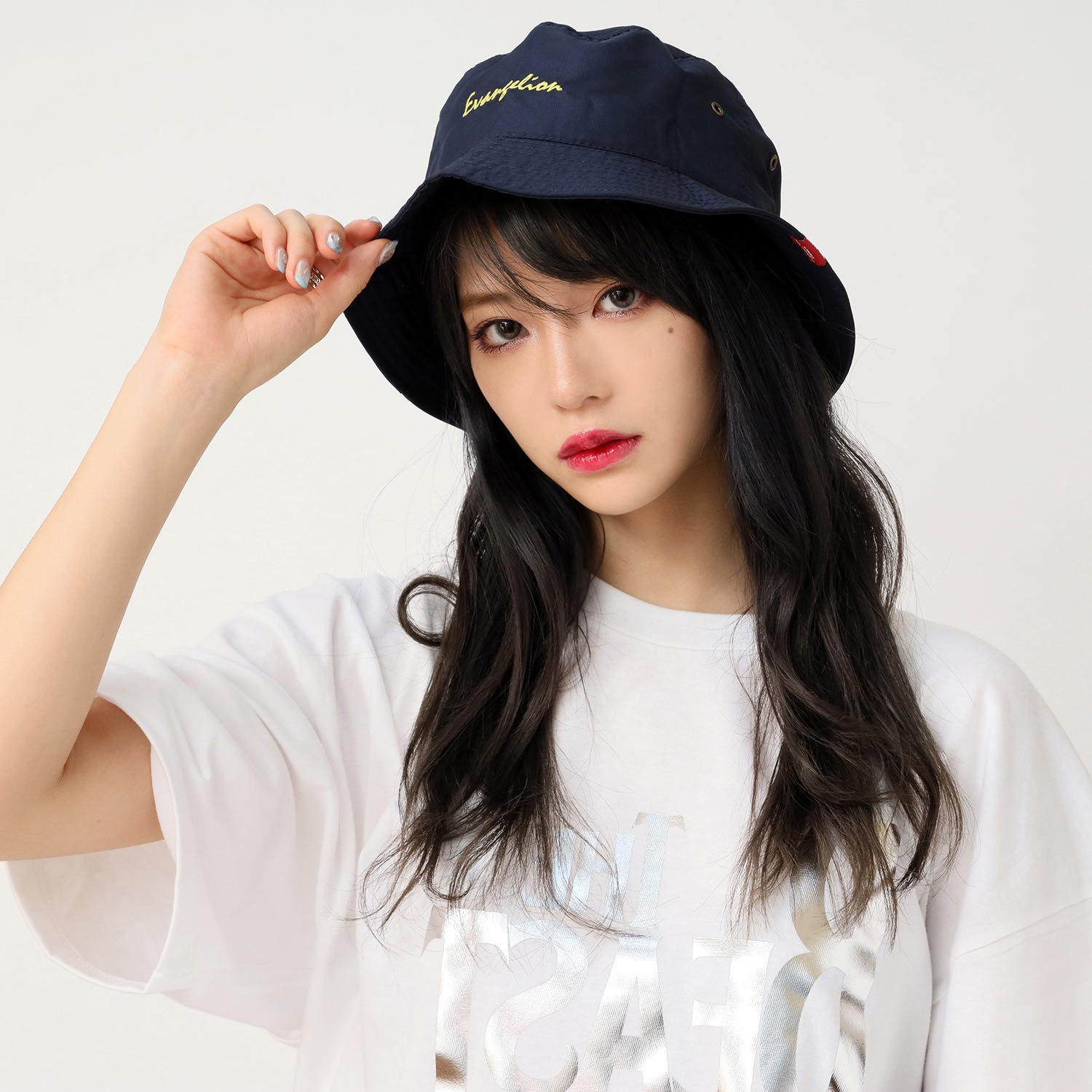 EVANGELION POLYESTER BUCKET HAT (NAVY)