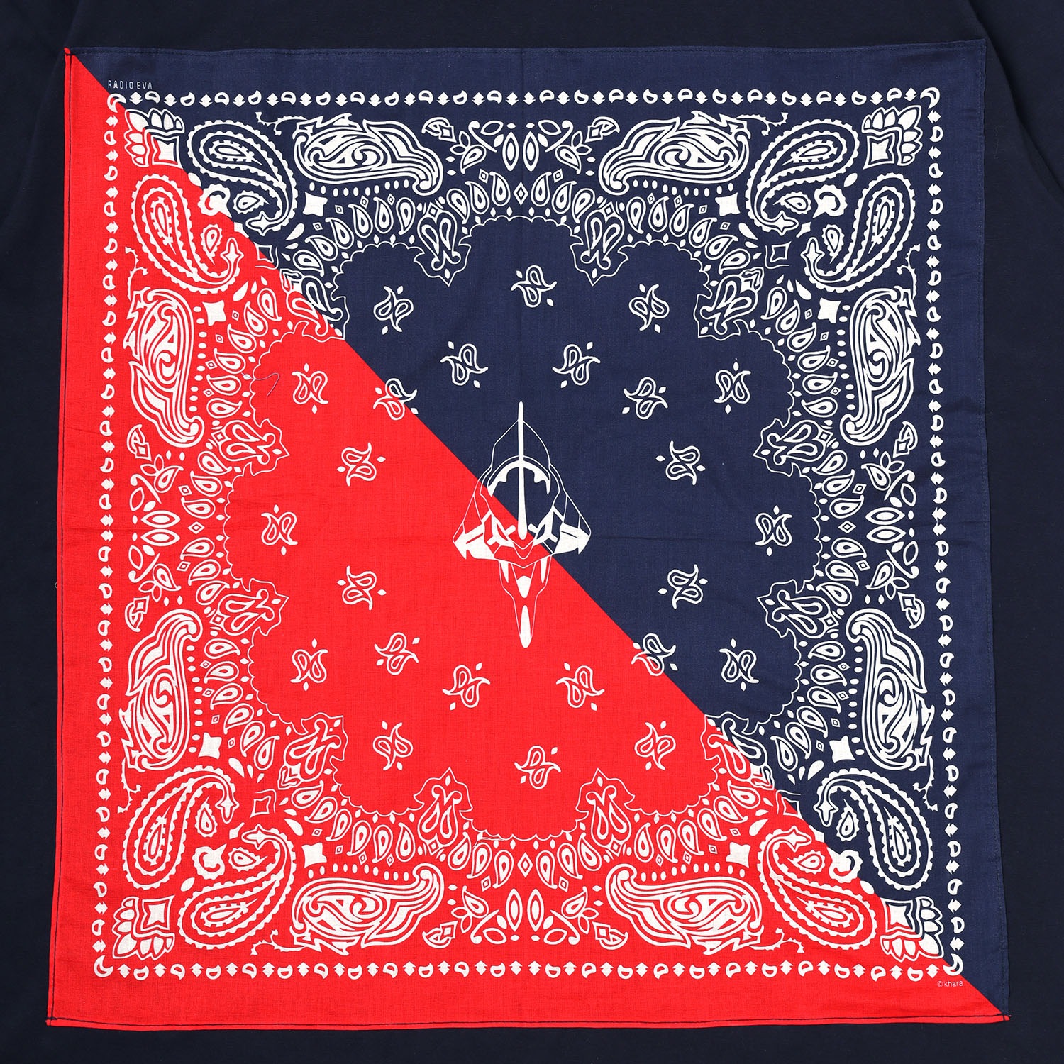 EVA-01 PAISLEYS 2TONE BANDANNA T-Shirt (NAVY)