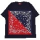 EVA-01 PAISLEYS 2TONE BANDANNA T-Shirt (NAVY)