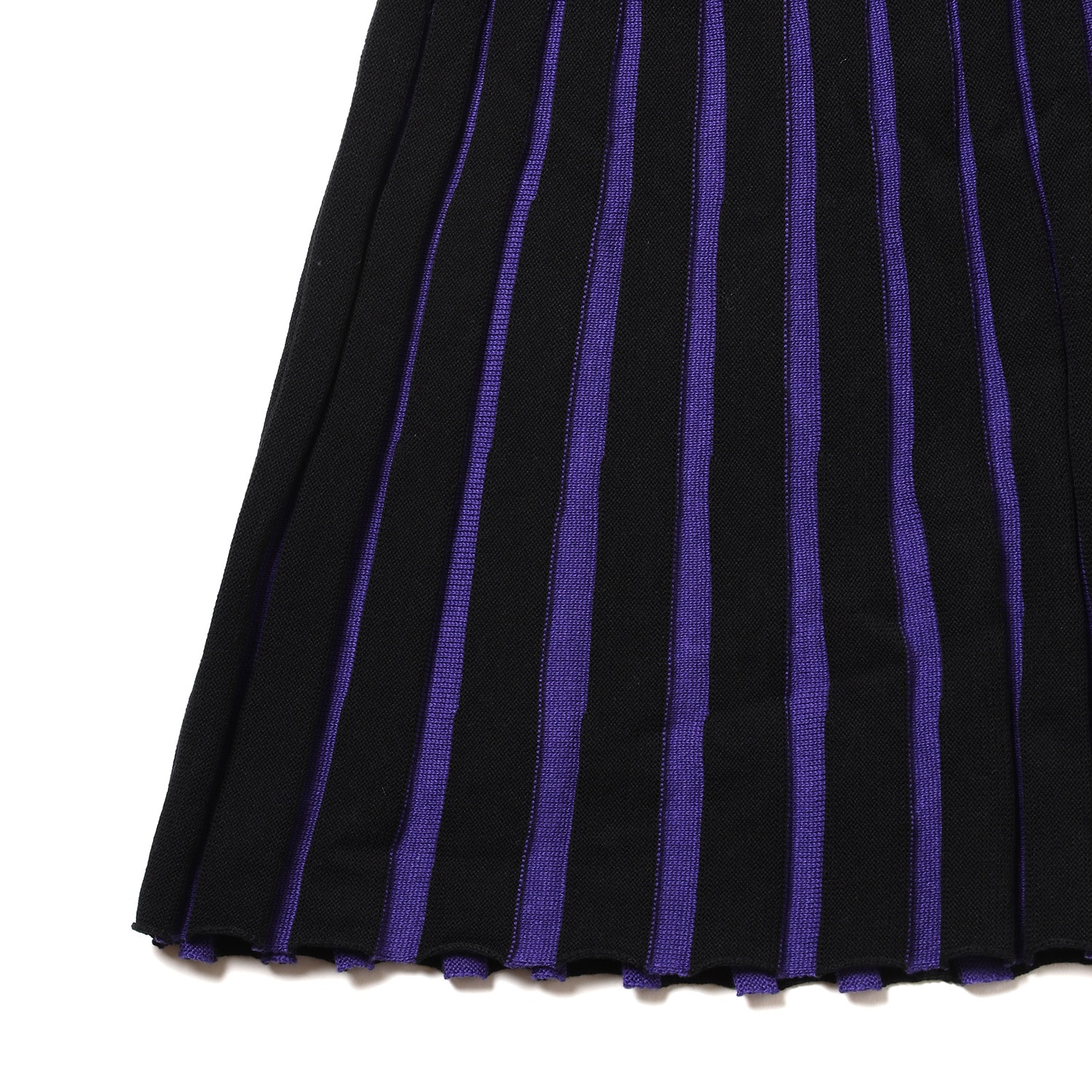 EVANGELION 2tone Knit Pleats Skirt (BLACK(EVA-01))