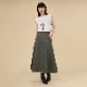 EVANGELION Side Belt Long Skirt (OLIVE)