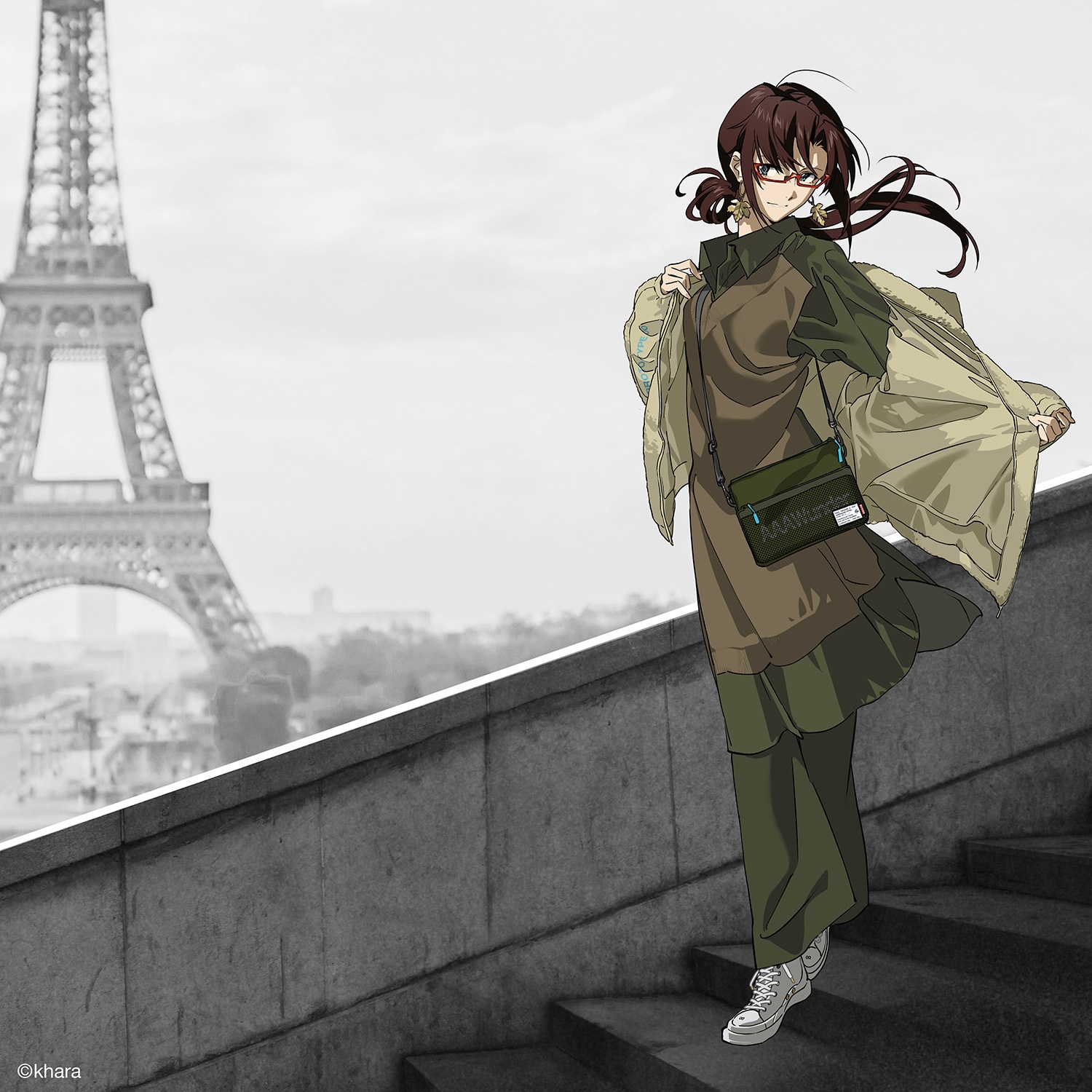 EVANGELION Docking Shirt Dress (BLACK)