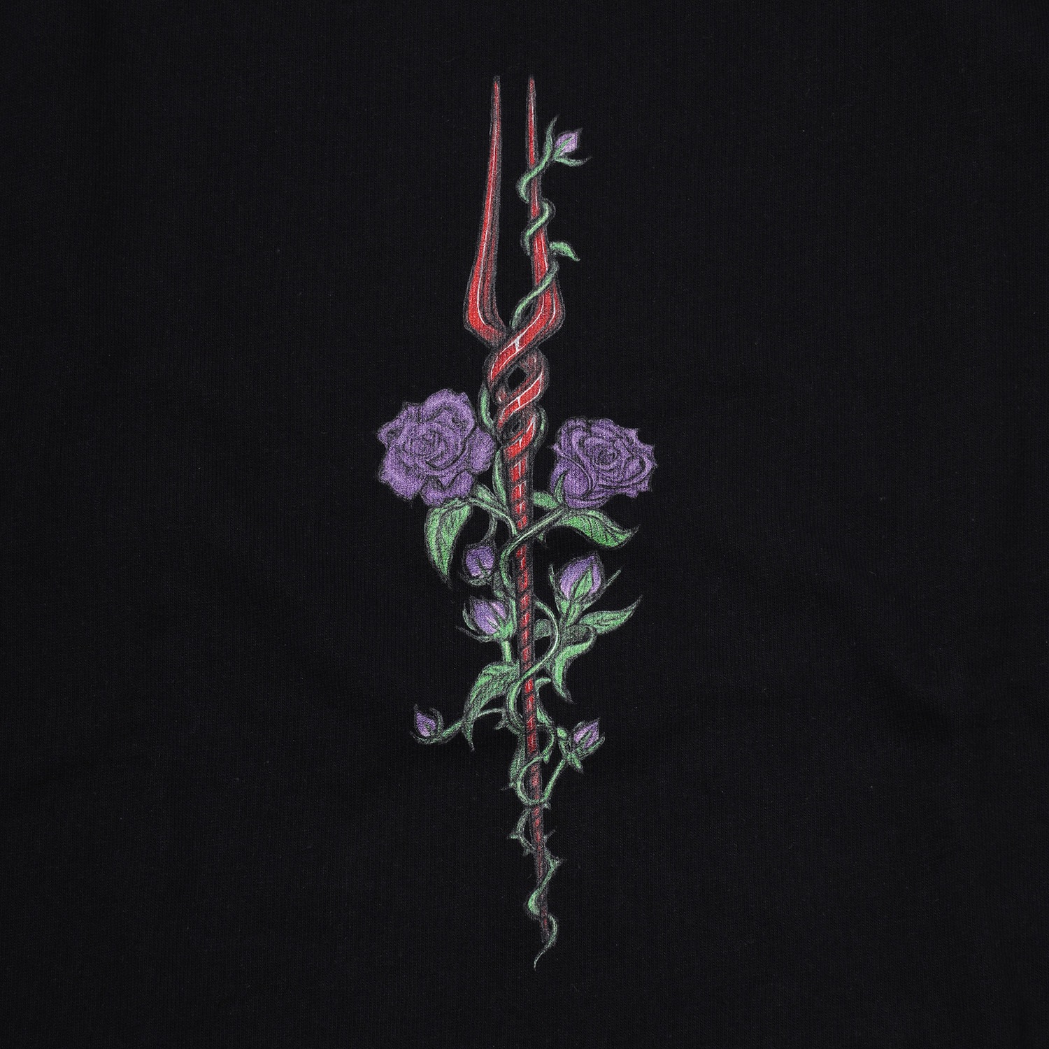 Longinus Rose Long Sleeve T-Shirt (BLACK(COLOR))