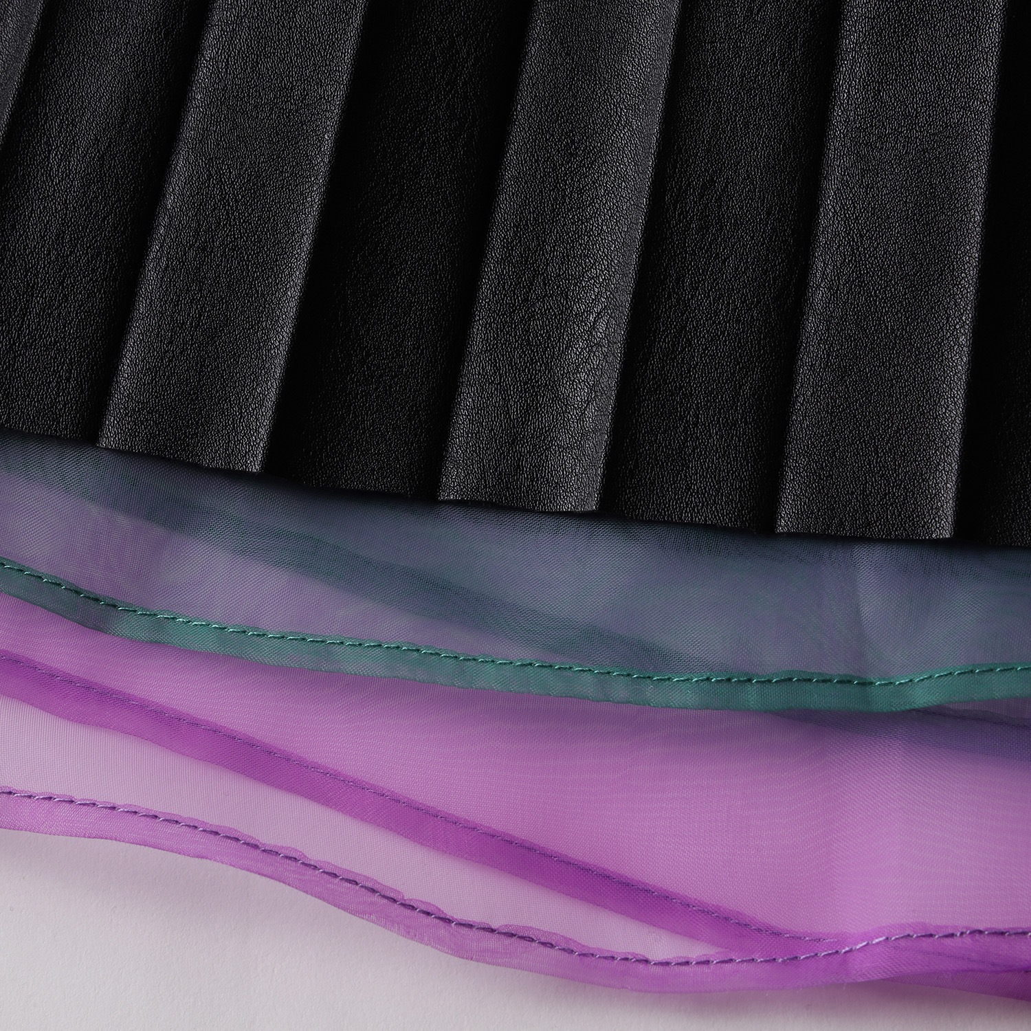 EVANGELION Fake Leather Pleated Skirt (BLACK)