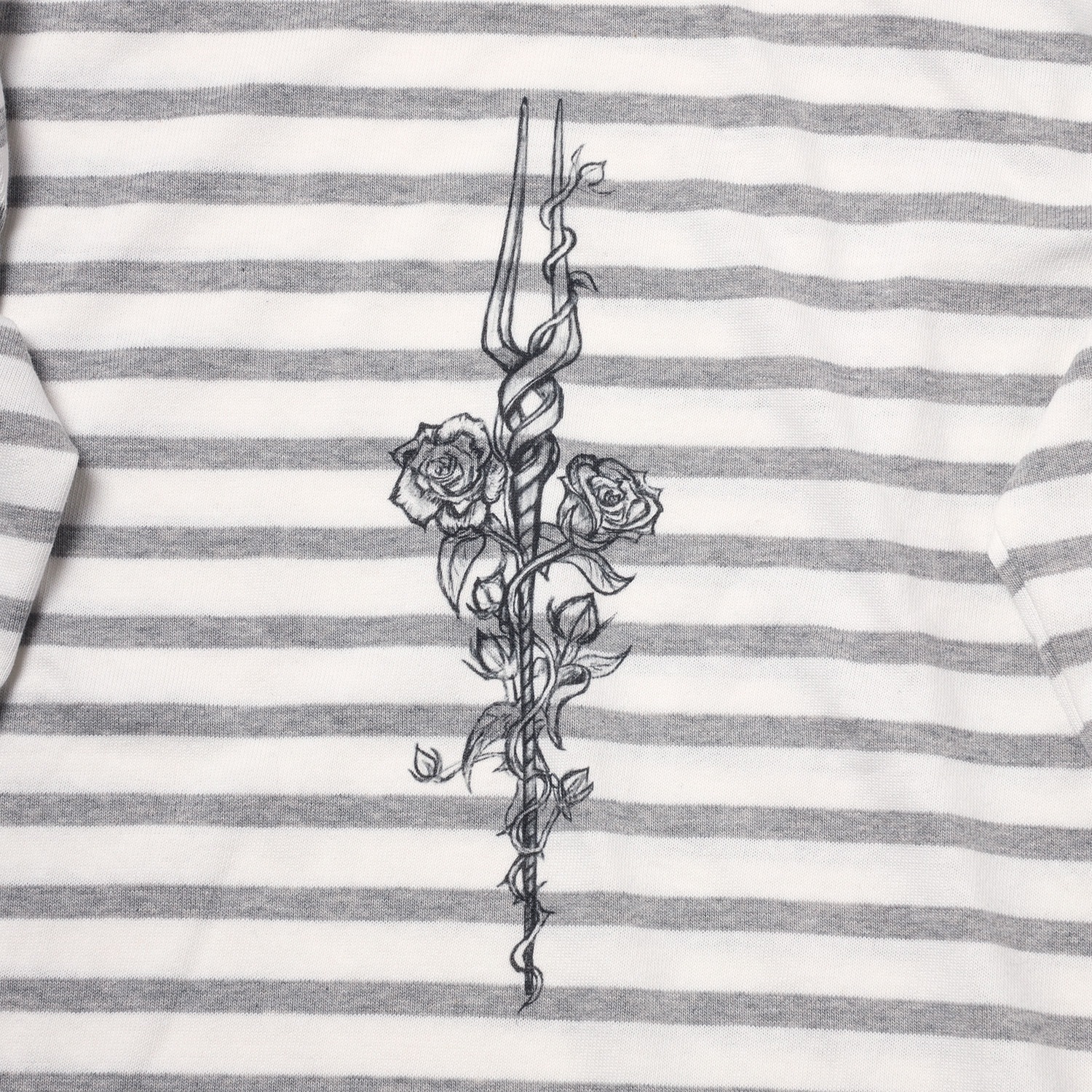 Longinus Rose Long Sleeve T-Shirt (BORDER(MONO))