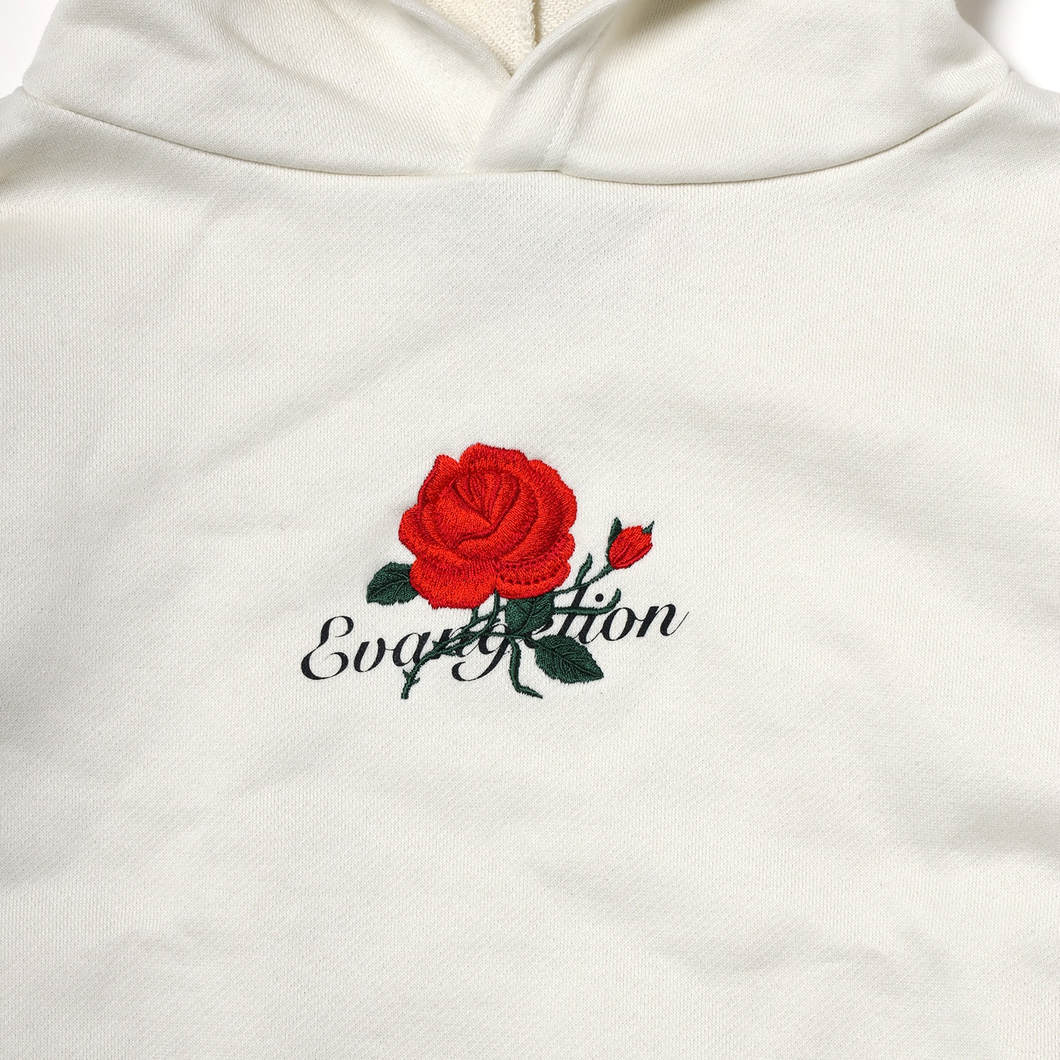 EVA-01 Flower Embroidery Cropped Parka (NATURAL)