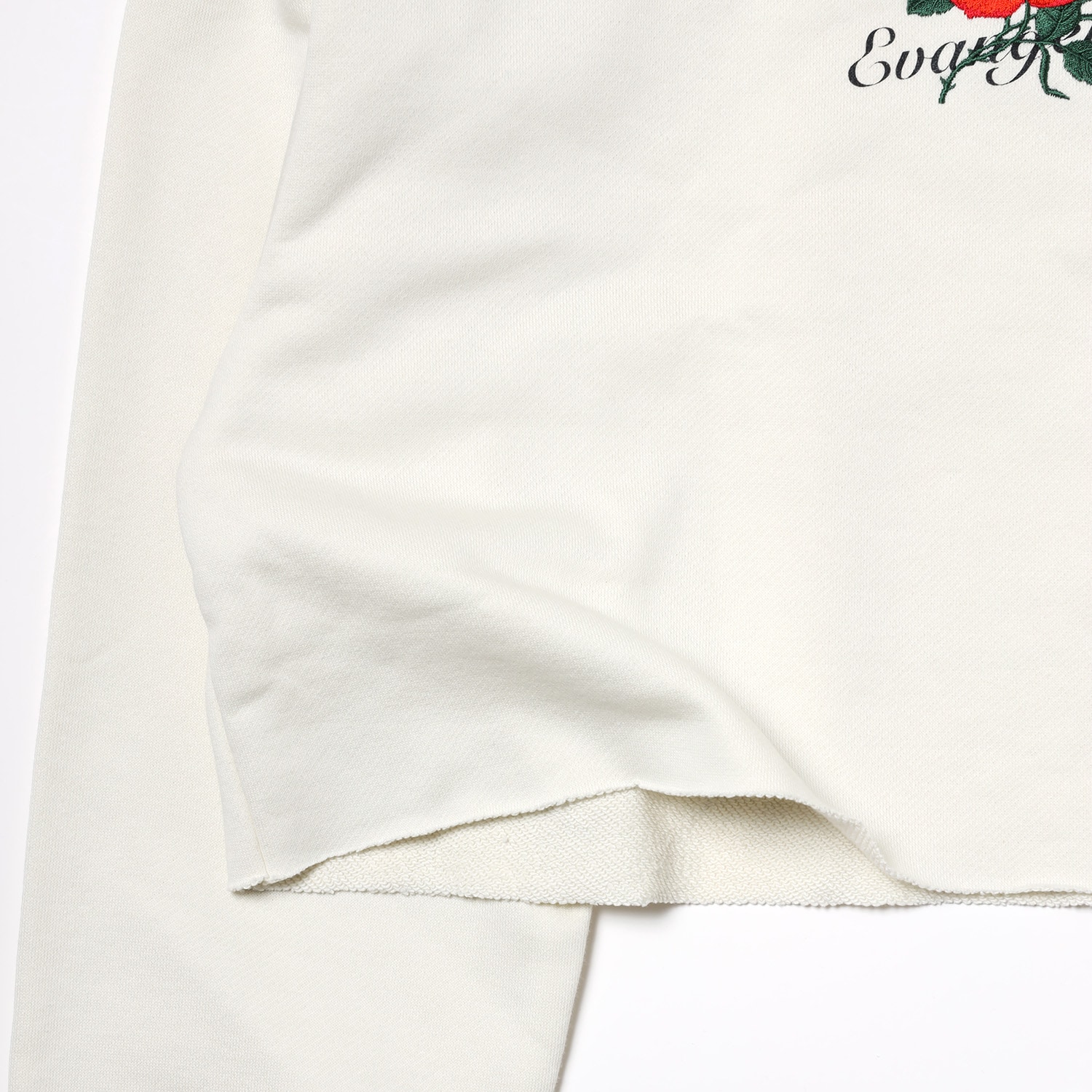 EVA-01 Flower Embroidery Cropped Parka (NATURAL)