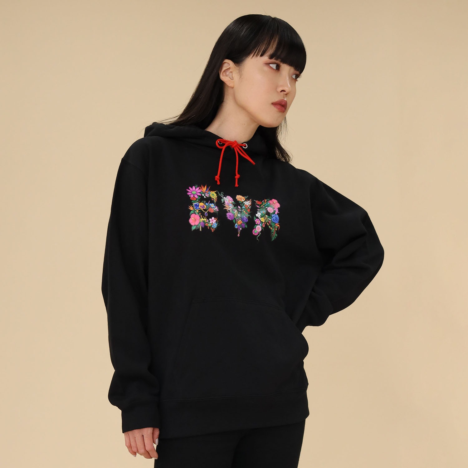 EVA Jewel & Flower Parka (BLACK)