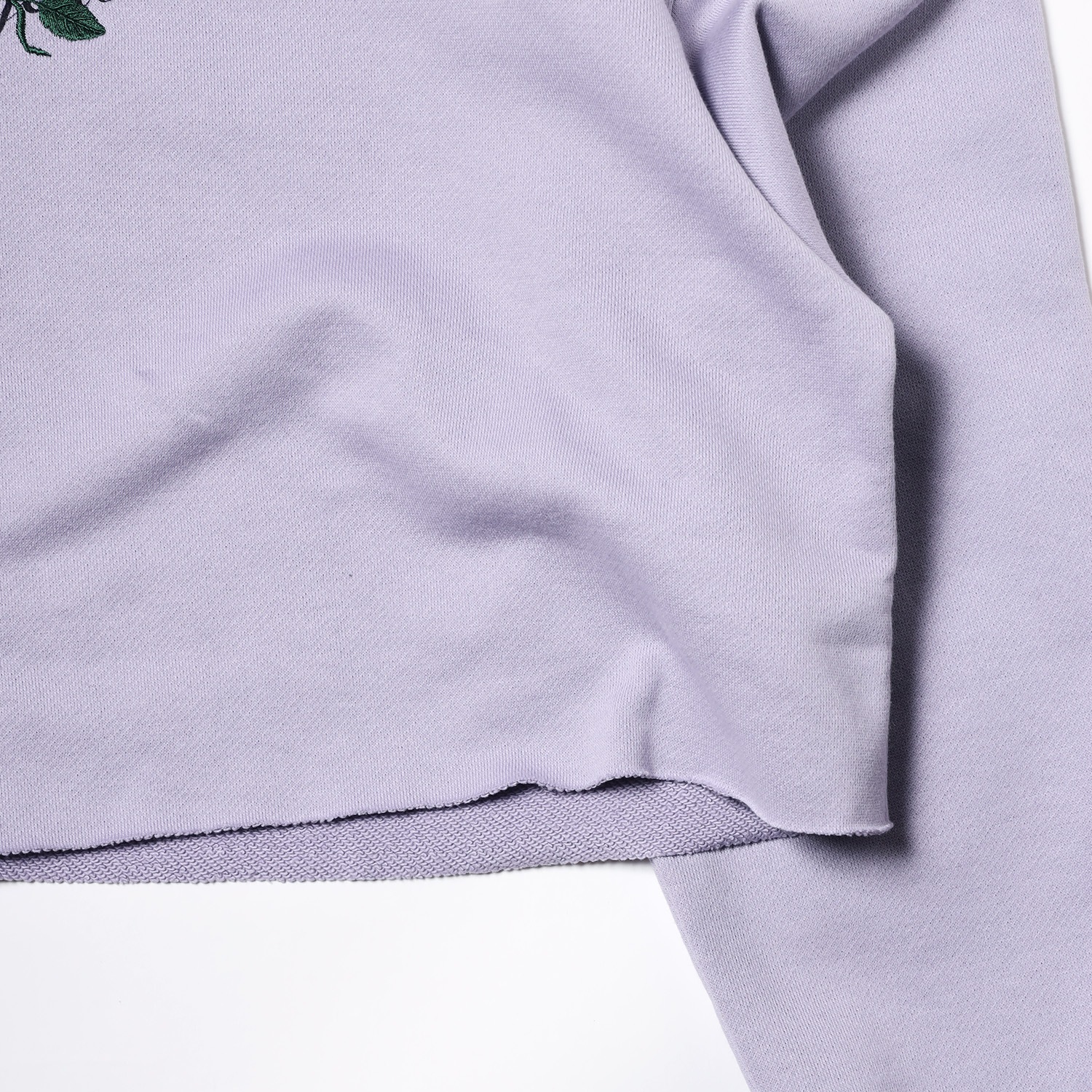 EVA-01 Flower Embroidery Cropped Parka (LAVENDER)