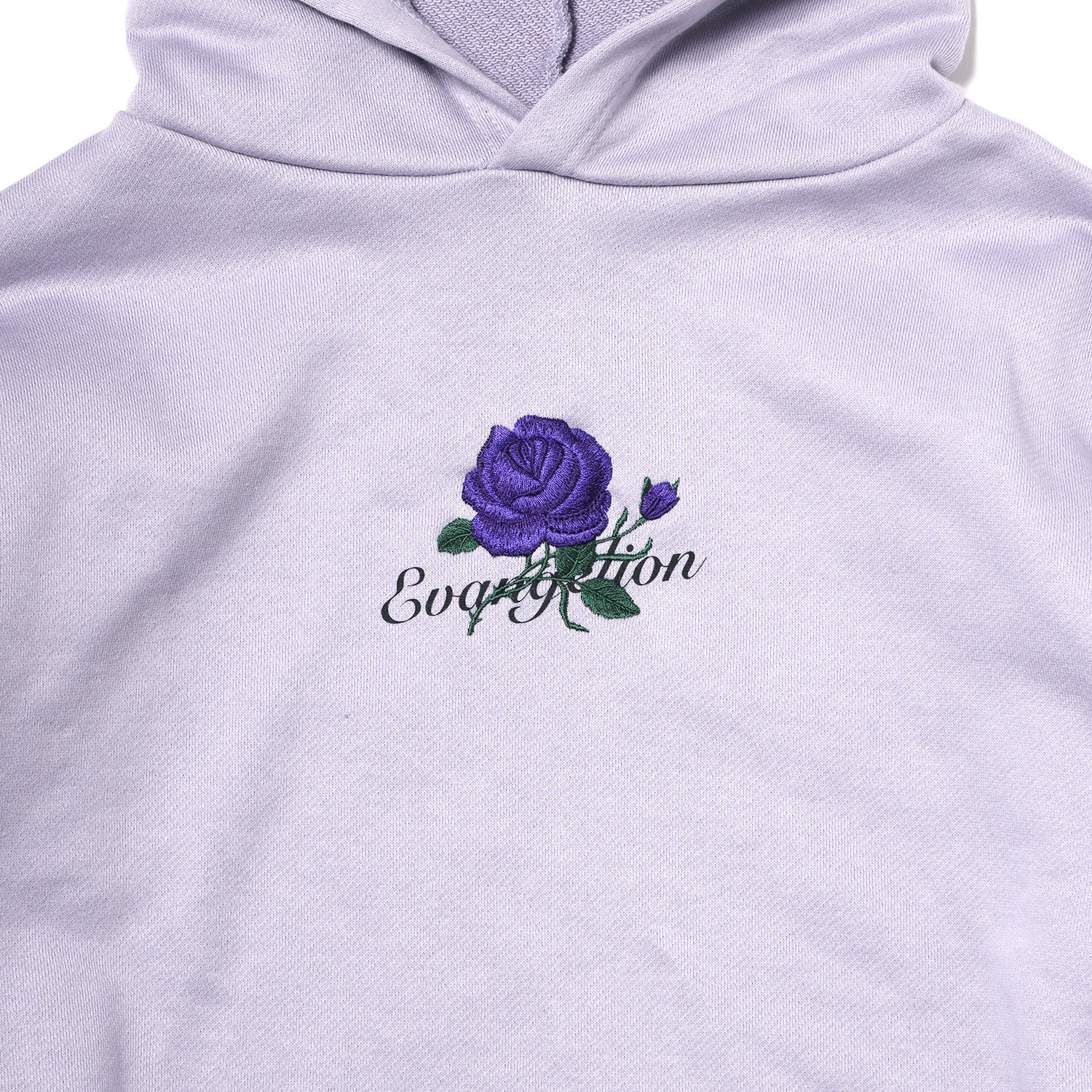 EVA-01 Flower Embroidery Cropped Parka (LAVENDER)