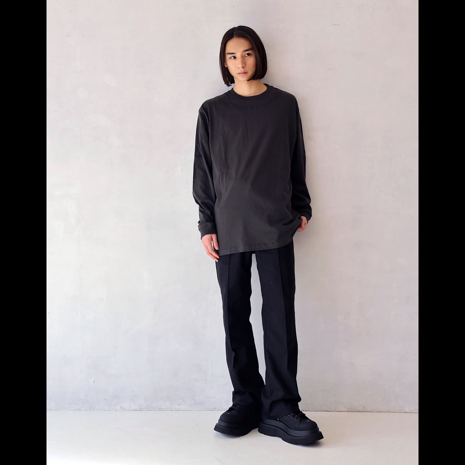 LONGINUS・CASSIUS BLACKLETTER Cutsew (NAVY×ORANGE)