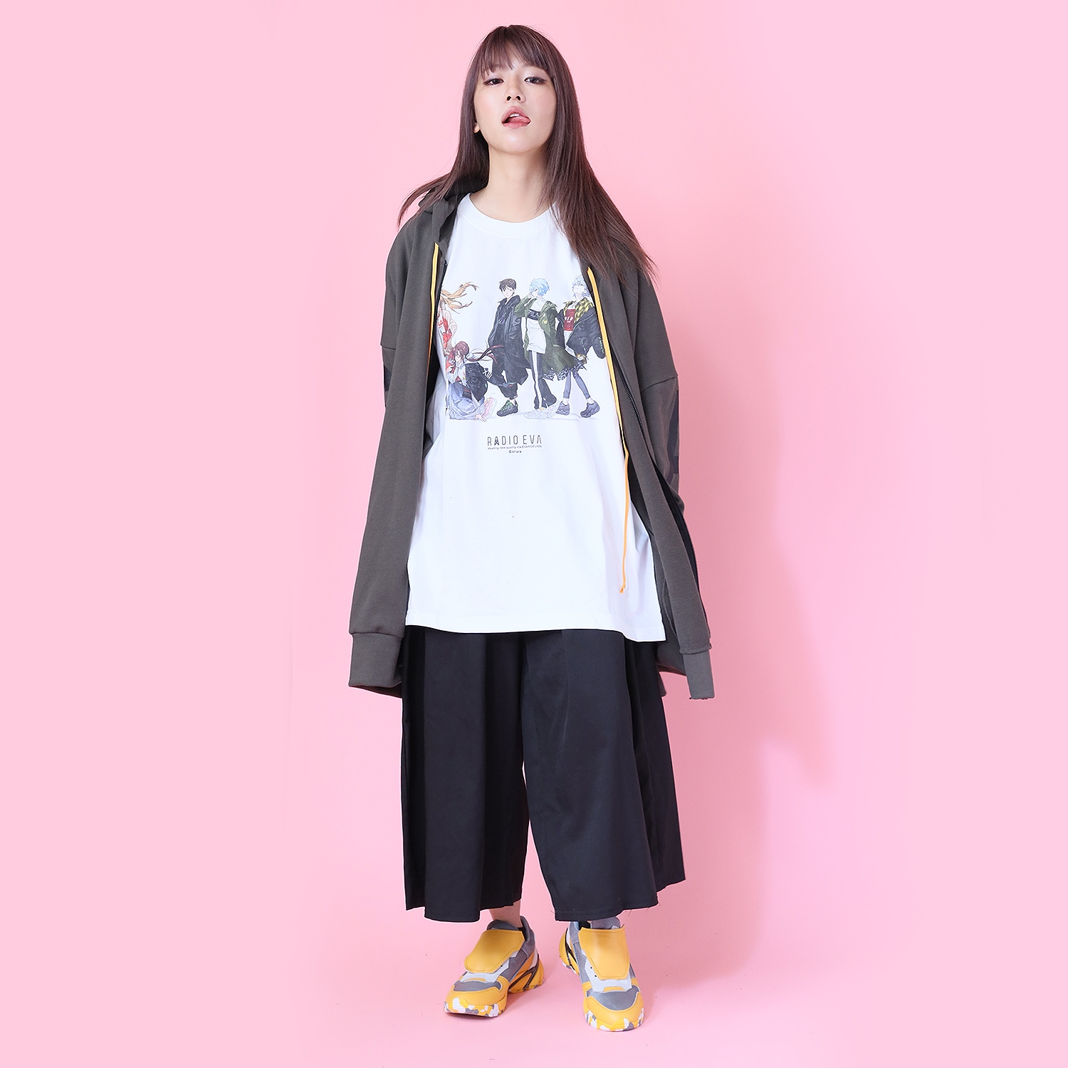 RADIO EVA Illustration T-Shirt (Mai Yoneyama)（ホワイト）
