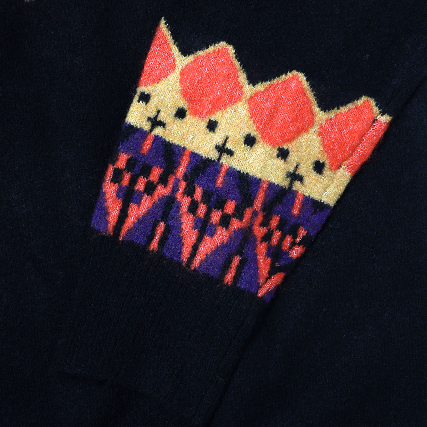 EVANGELION Nordic Pattern Knit (BLACK(ORANGE))