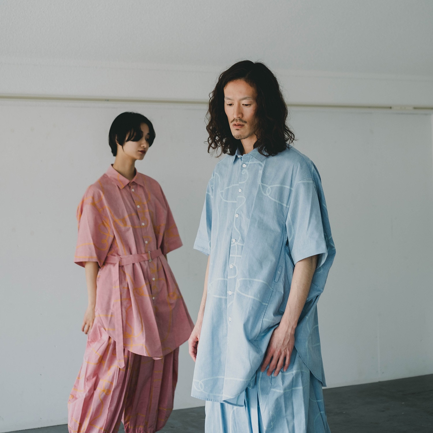 円環 rope jacquard half sleeve shirt by 01u10 (WHITE(REI))